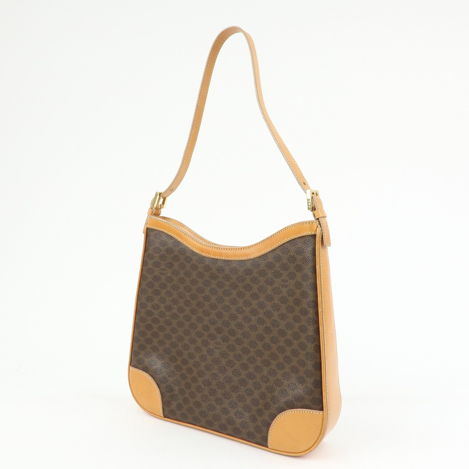 CELINE Macadam PVC Leather Shoulder Bag Hand Bag Brown
