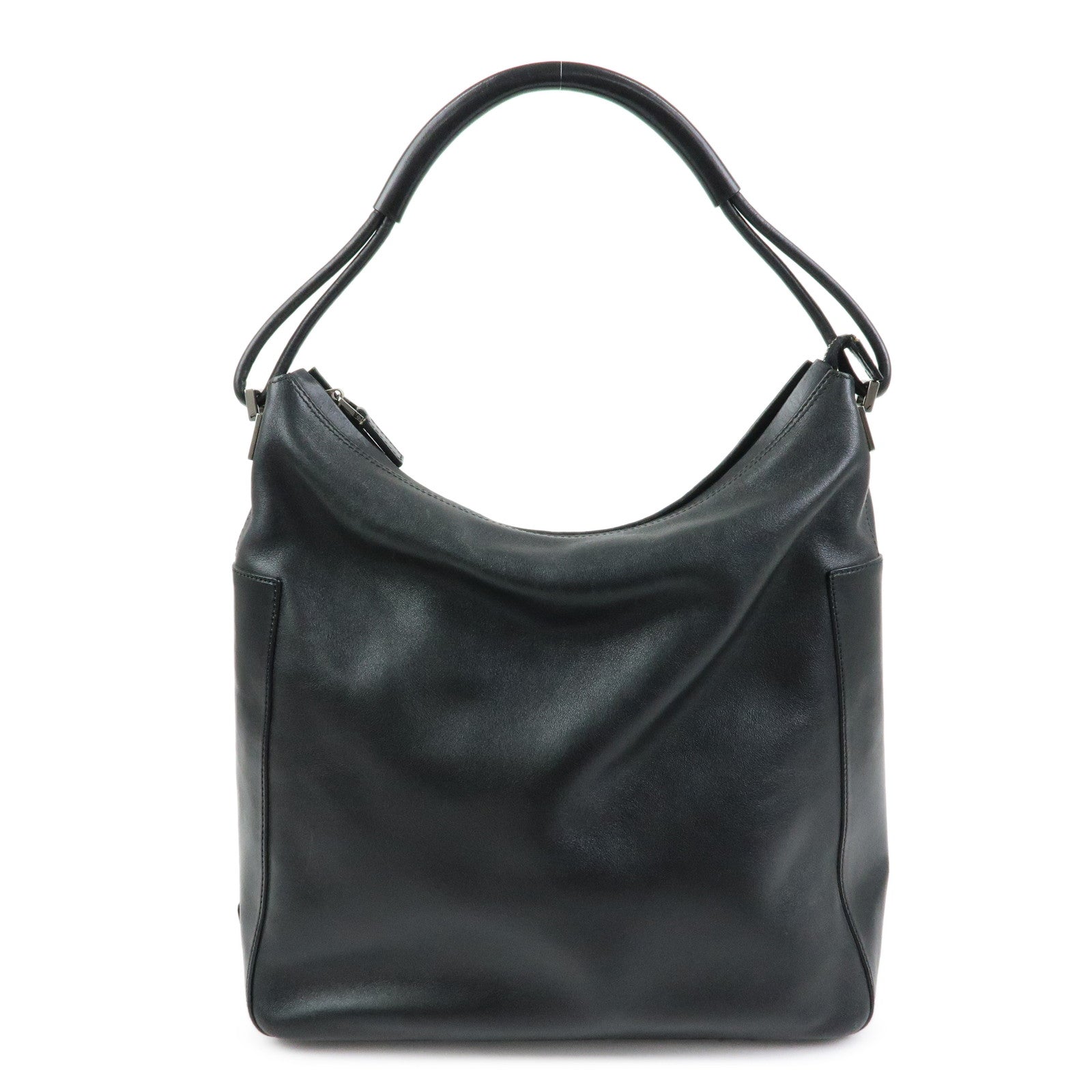 GUCCI Leather Shoulder Bag Hand Bag Tote Bag Black 001・3770