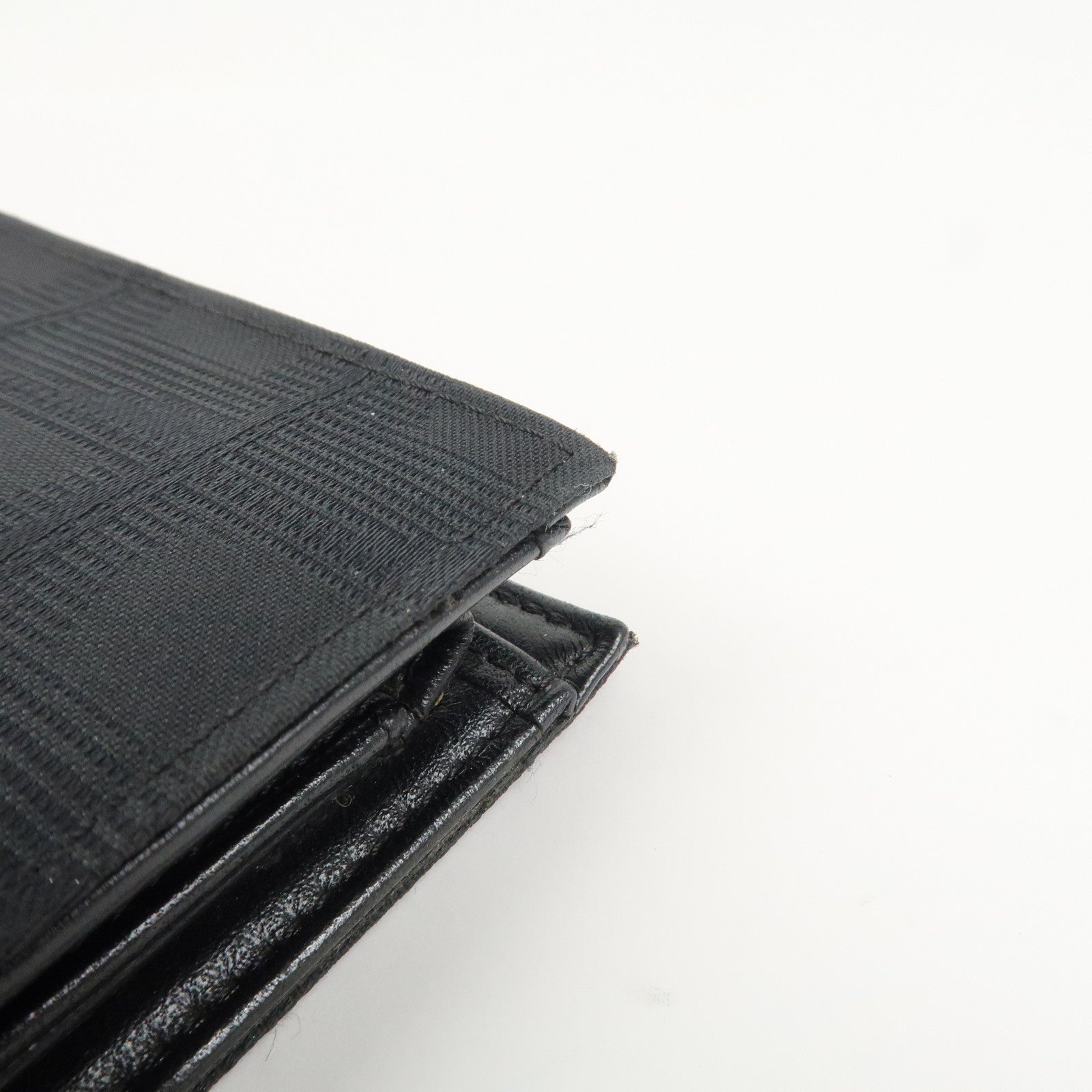 CHANEL New Travel Line Nylon Jacquard Compact Wallet Black A14342
