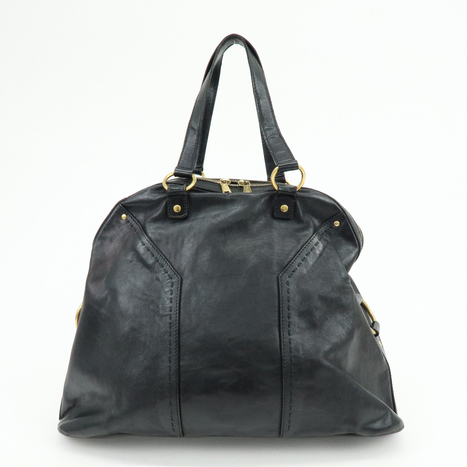 SAINT LAURENT PARIS MUSE Leather Hand Bag Shoulder Bag Black 153959