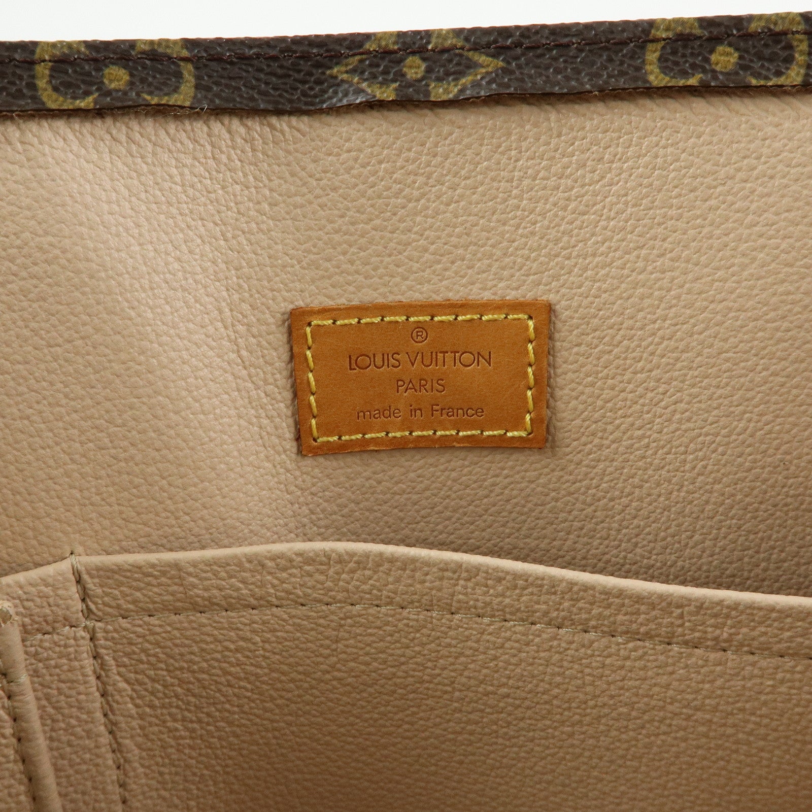 Louis Vuitton Monogram Sac Plat Tote Bag Hand Bag Brown M51140