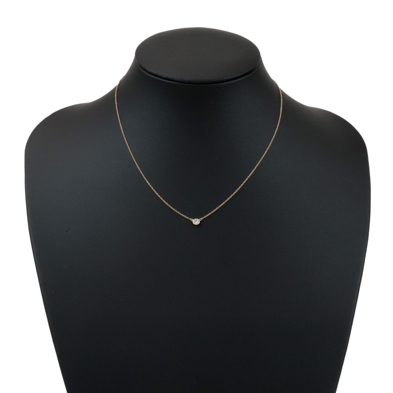 Tiffany & Co By The Yard 1P Diamond Necklace K18 750YG Yellow Gold