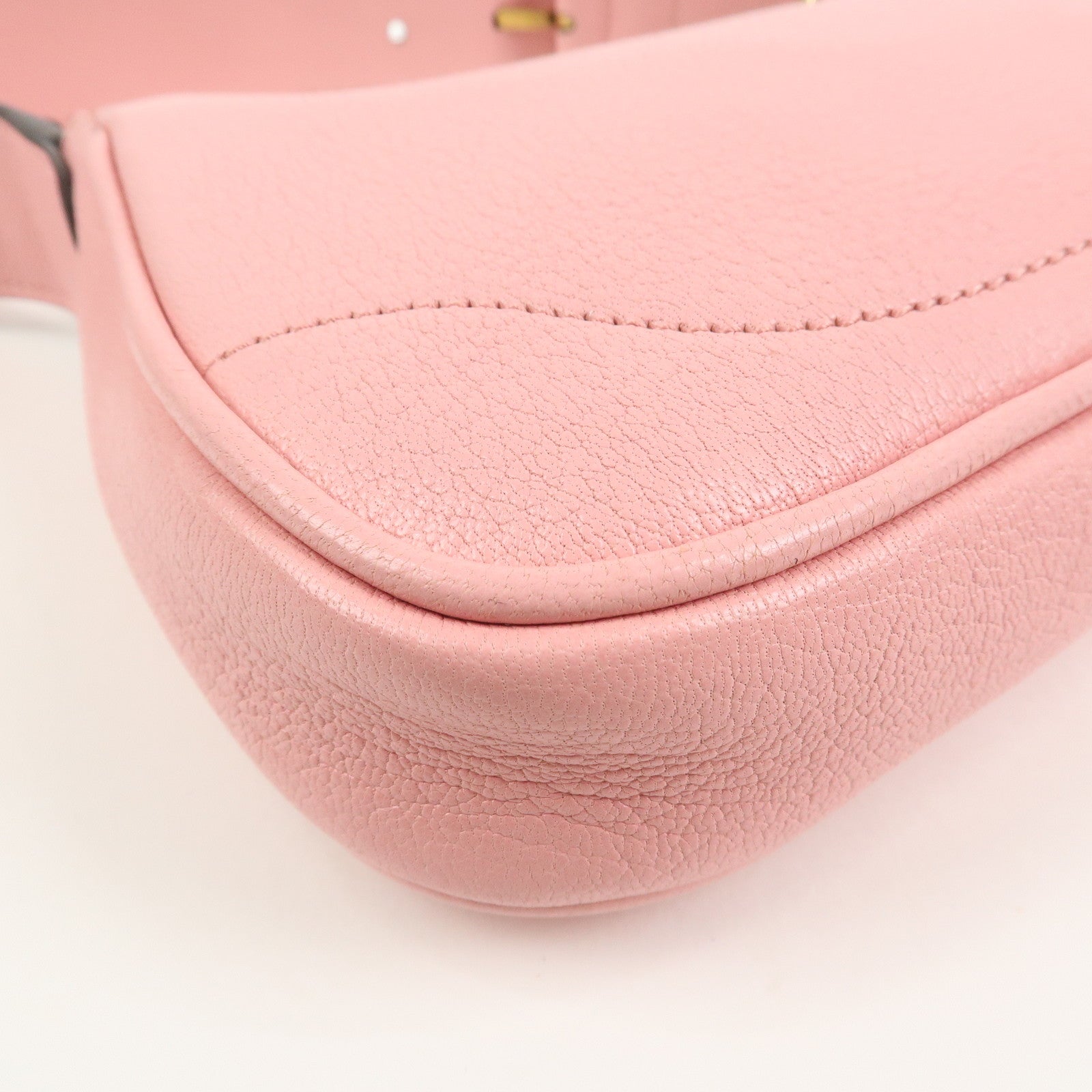 GUCCI GG Marmont Aphrodite Leather Small Hand Bag Pink 739076