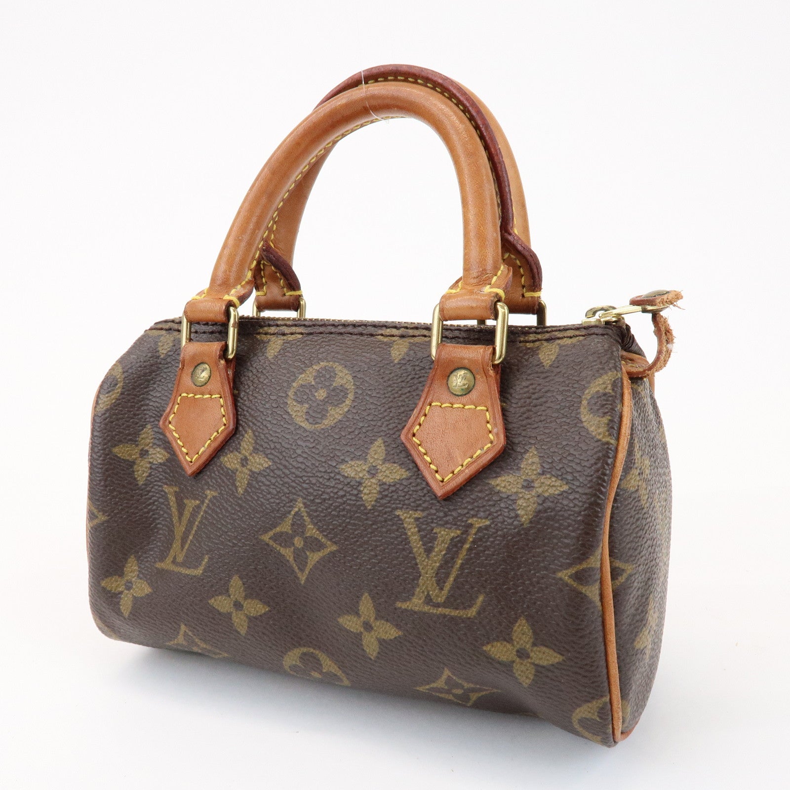 Louis Vuitton Monogram Mini Speedy Hand Bag Boston Bag Brown M41534