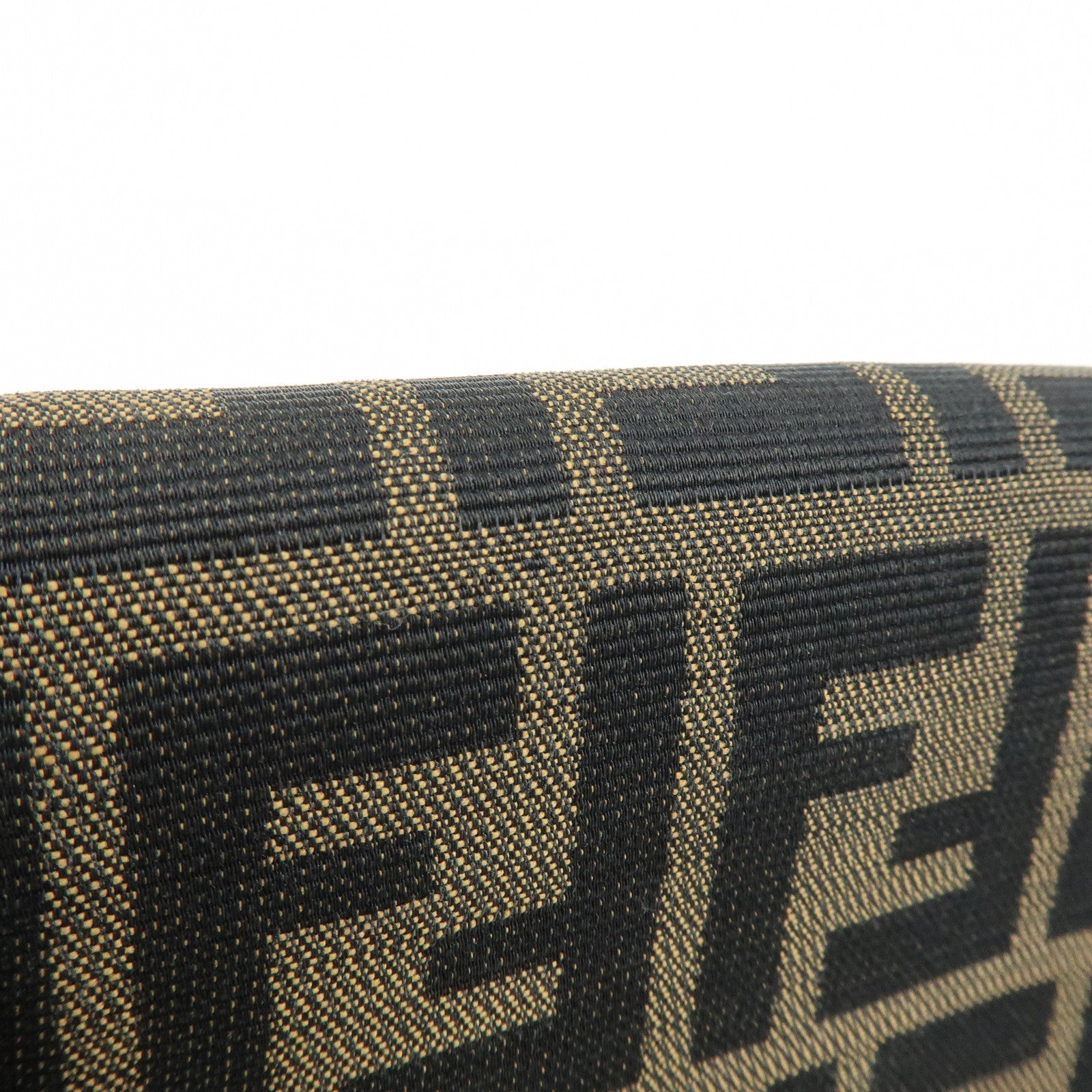 FENDI Zucca Canvas Leather Bi-fold Compact Wallet Brown 31052