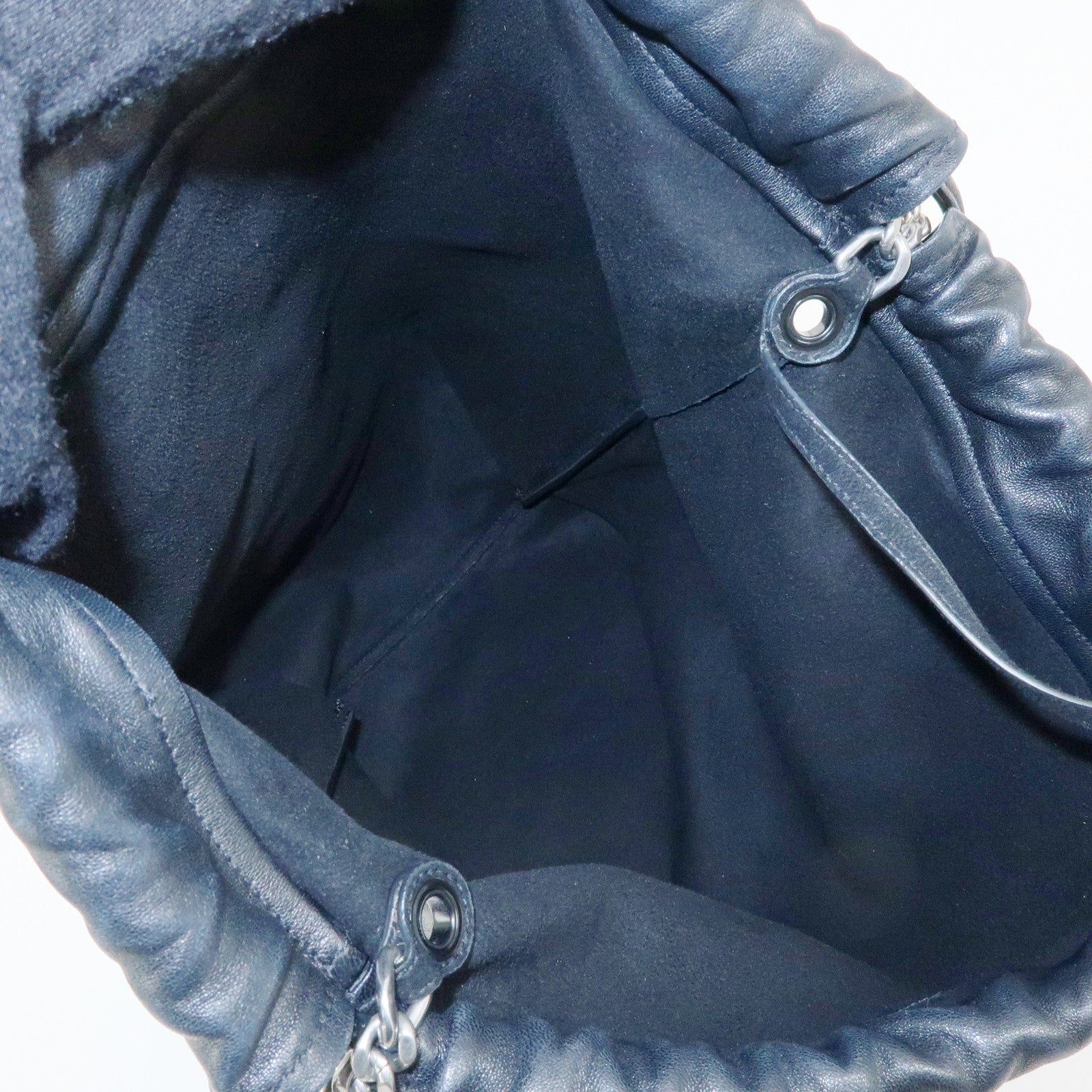 SAINT LAURENT PARIS Teddy Leather Chain Shoulder Bag Black 538447