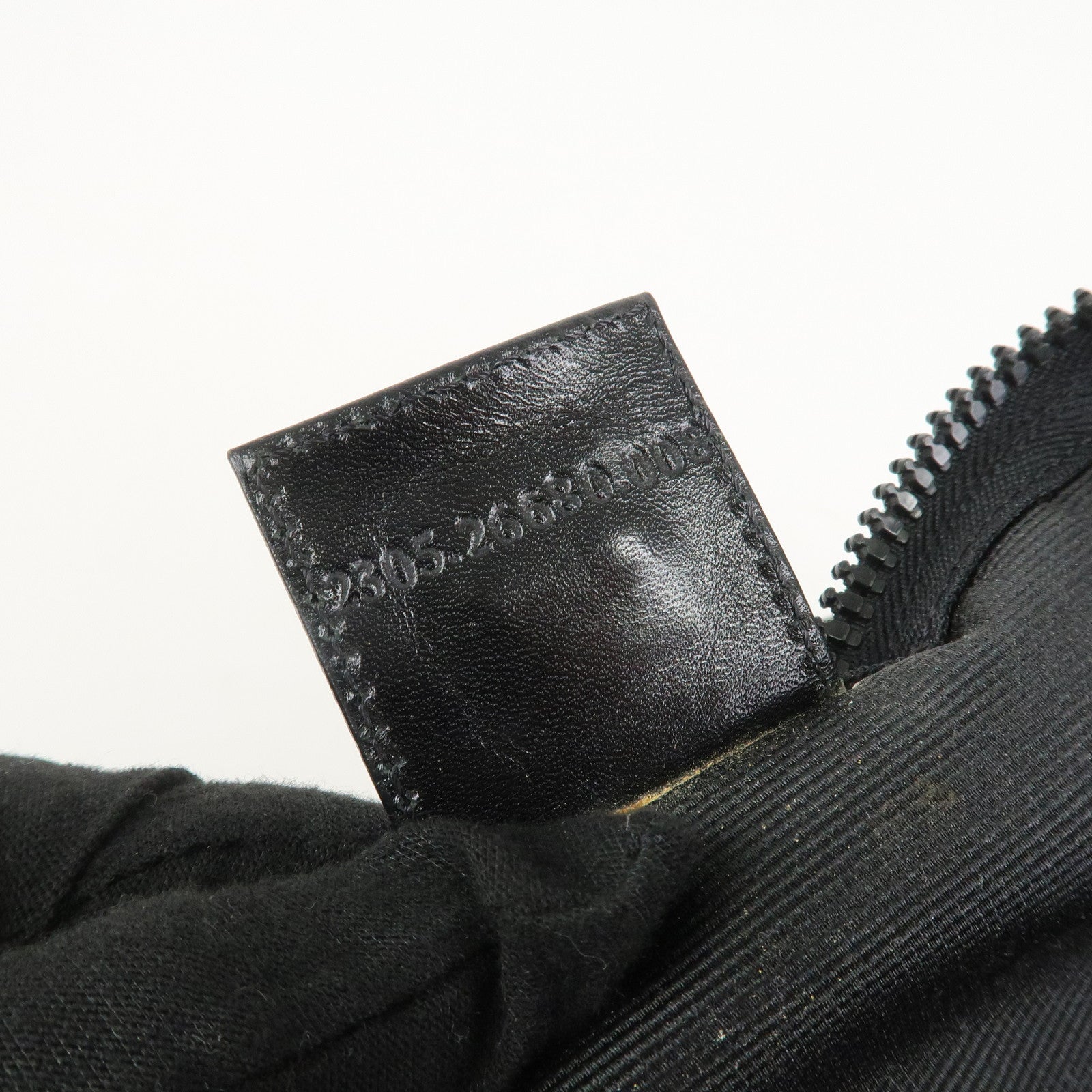 FENDI Nylon Leather Tote Bag Boston Bag Black 26680