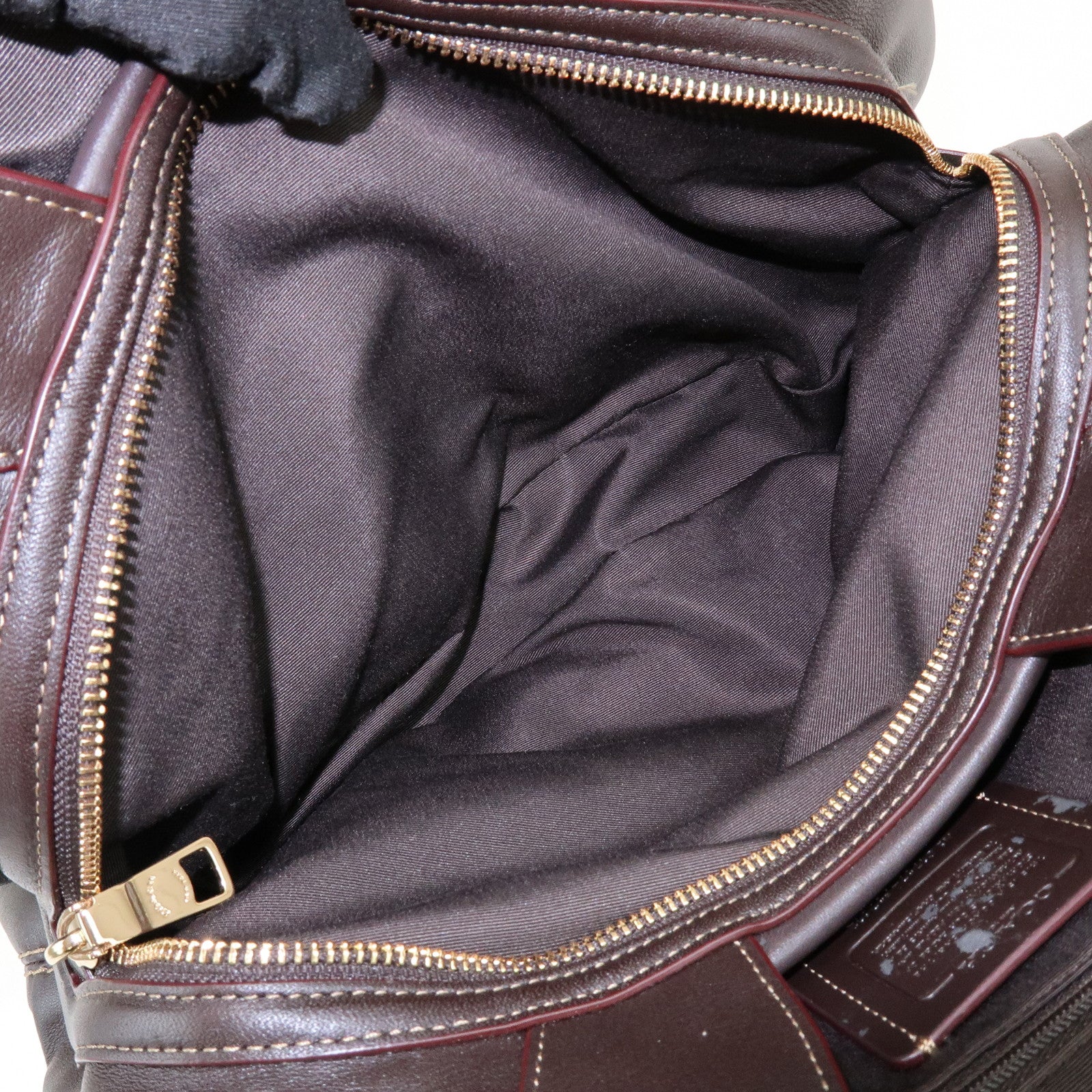 COACH Signature Logo Canvas Leather Shoulder Bag Hand Bag Brown