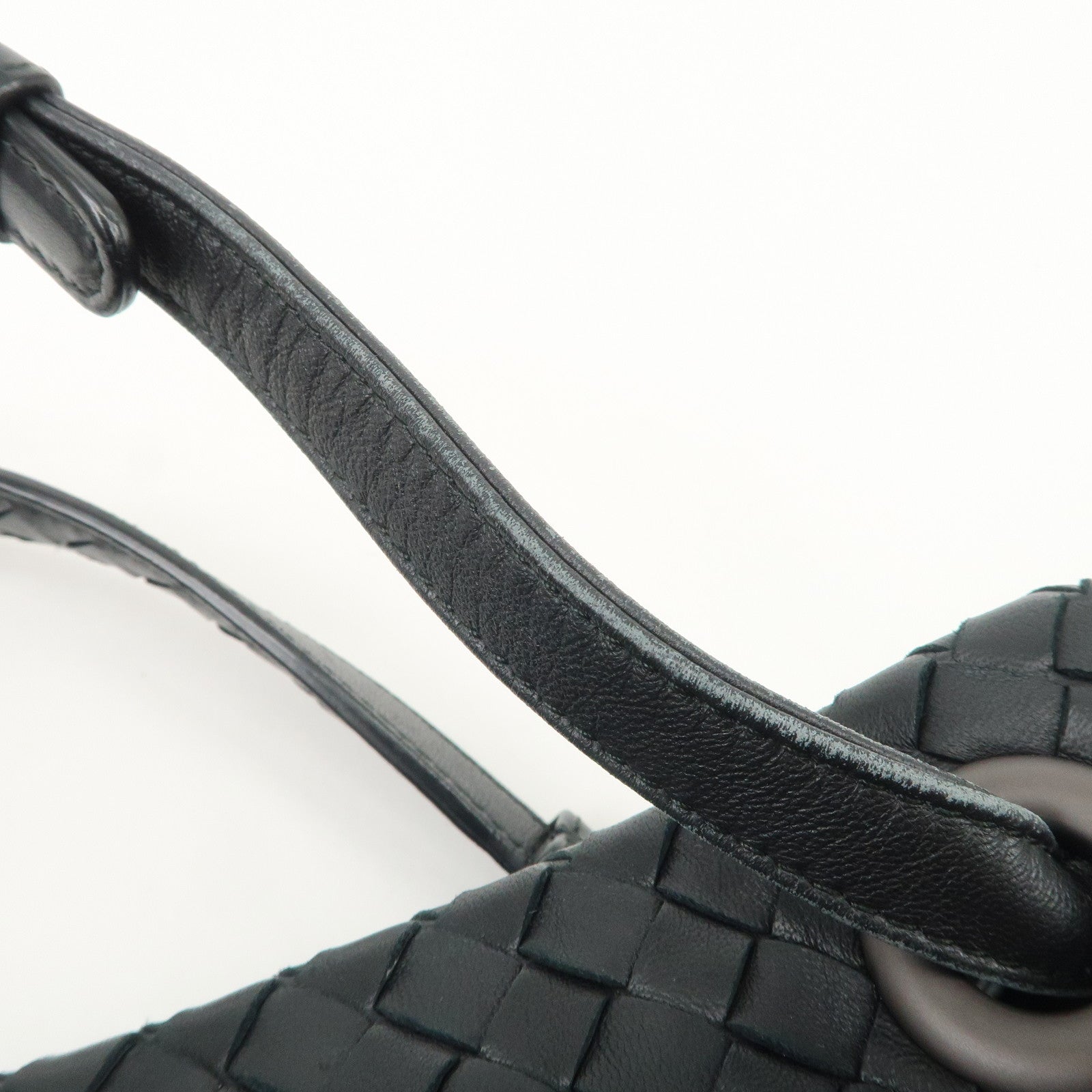 BOTTEGA VENETA Intrecciato Leather Garda Bag Hand Bag Black 405071