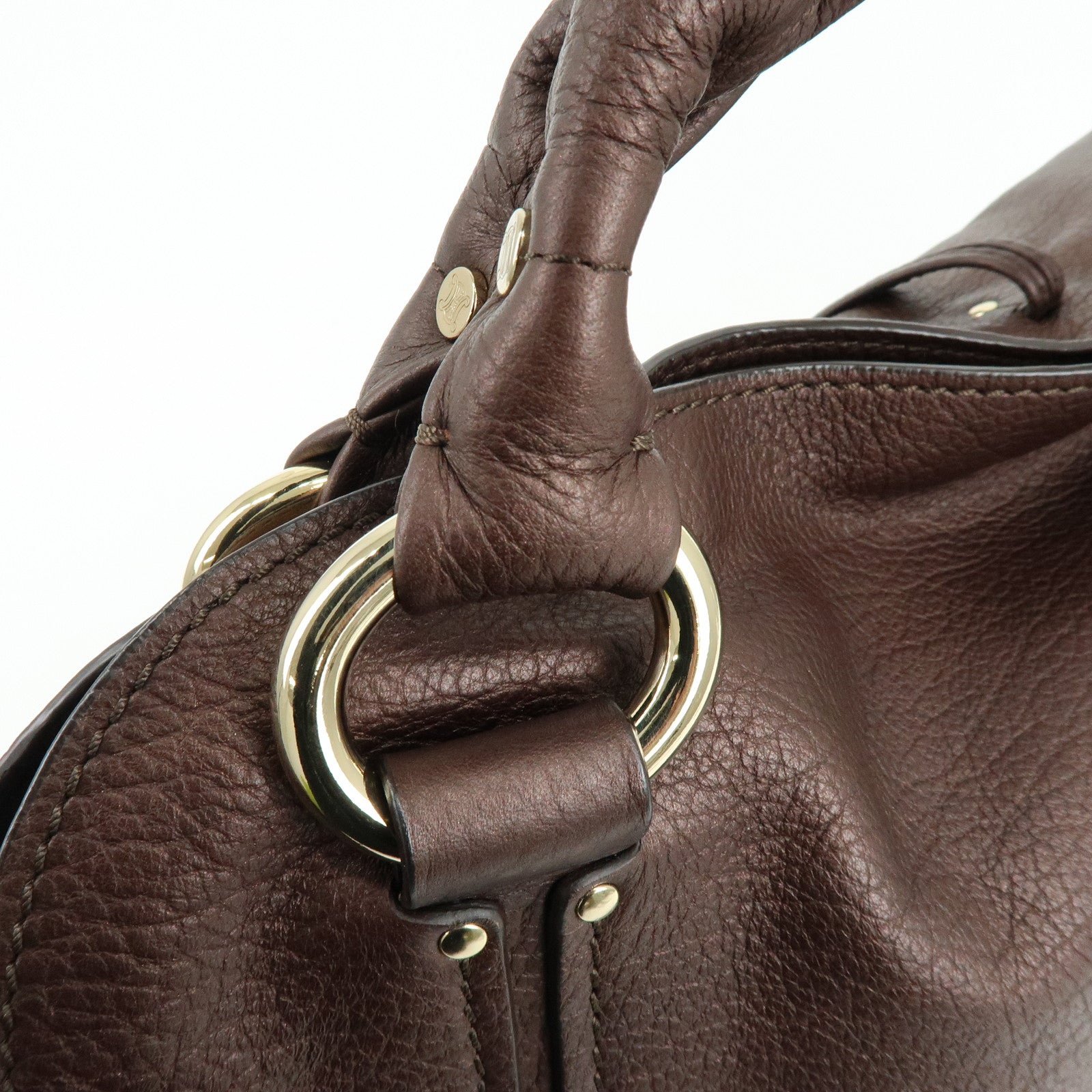 CELINE Leather Bittersweet Shoulder Bag Hand Bag Bronze