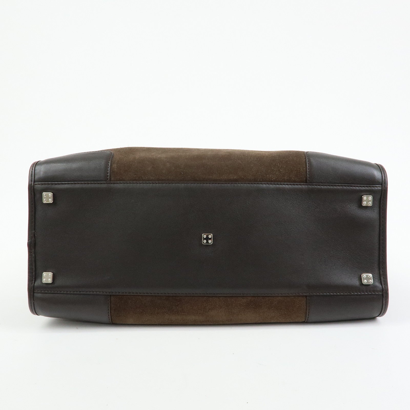 LOEWE Anagram Amazona36 Suede Leather Hand Bag Boston Bag Brown