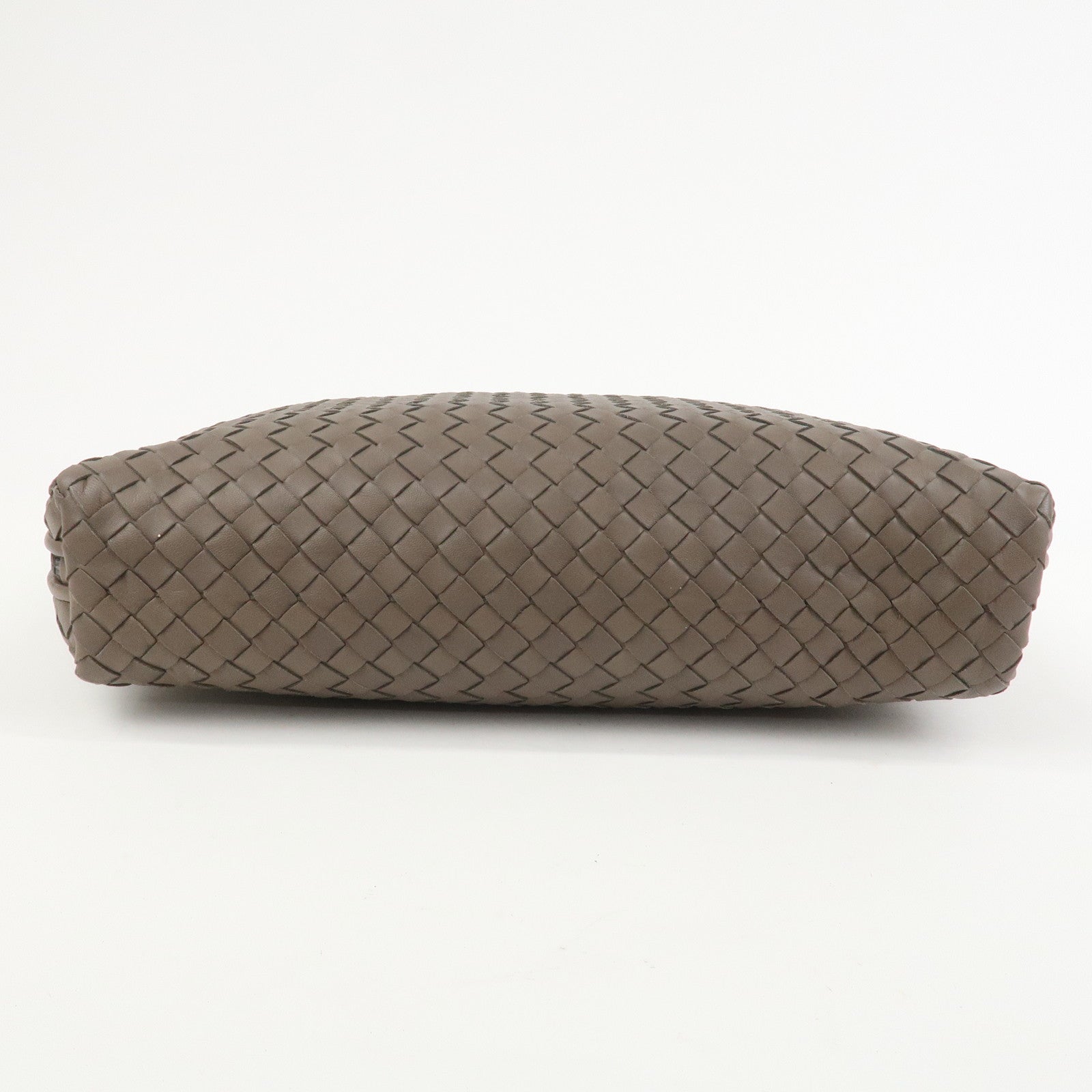 BOTTEGA VENETA Intrecciato Leather Shoulder Crossbody Bag Greige