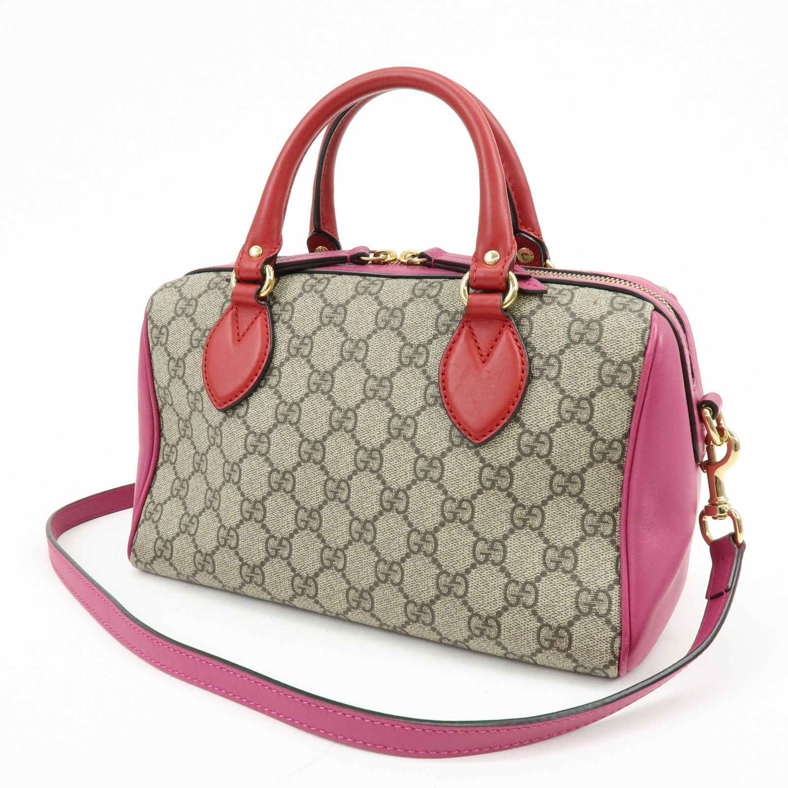 GUCCI GG Supreme Leather 2Way Bag Hand Shoulder Bag Beige 409529