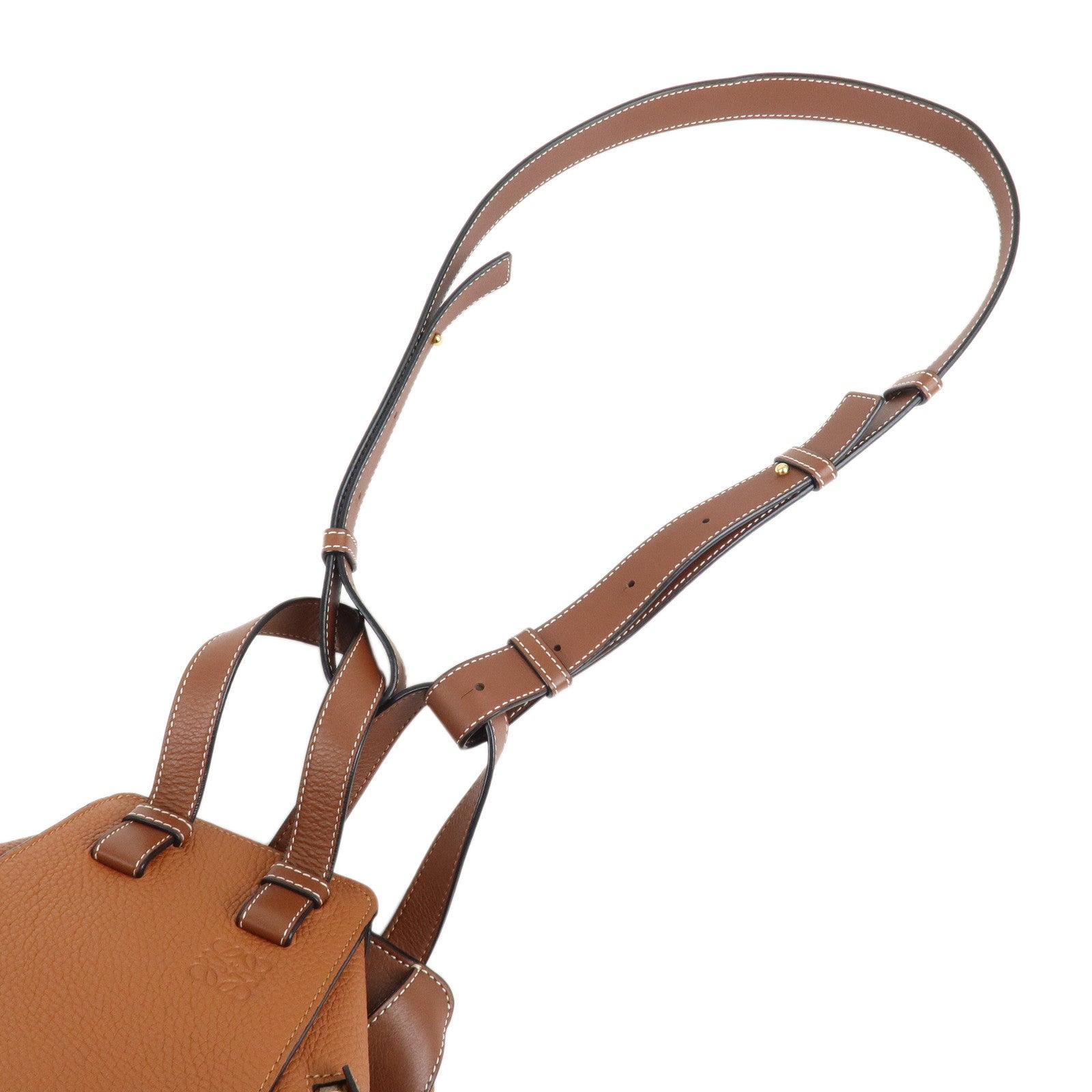 LOEWE Leather Hammock Small Shoulder Bag Brown Gold Hardware Used