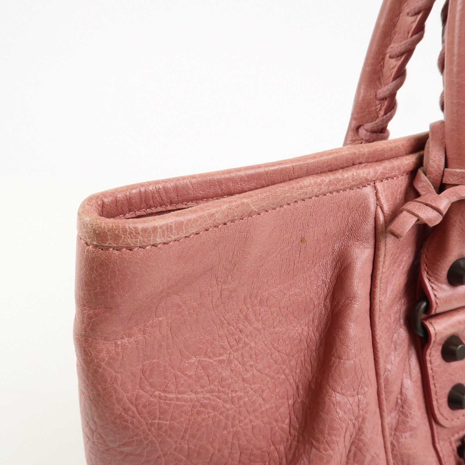 BALENCIAGA The Sunday Leather Tote Bag Hand Bag Pink 228750
