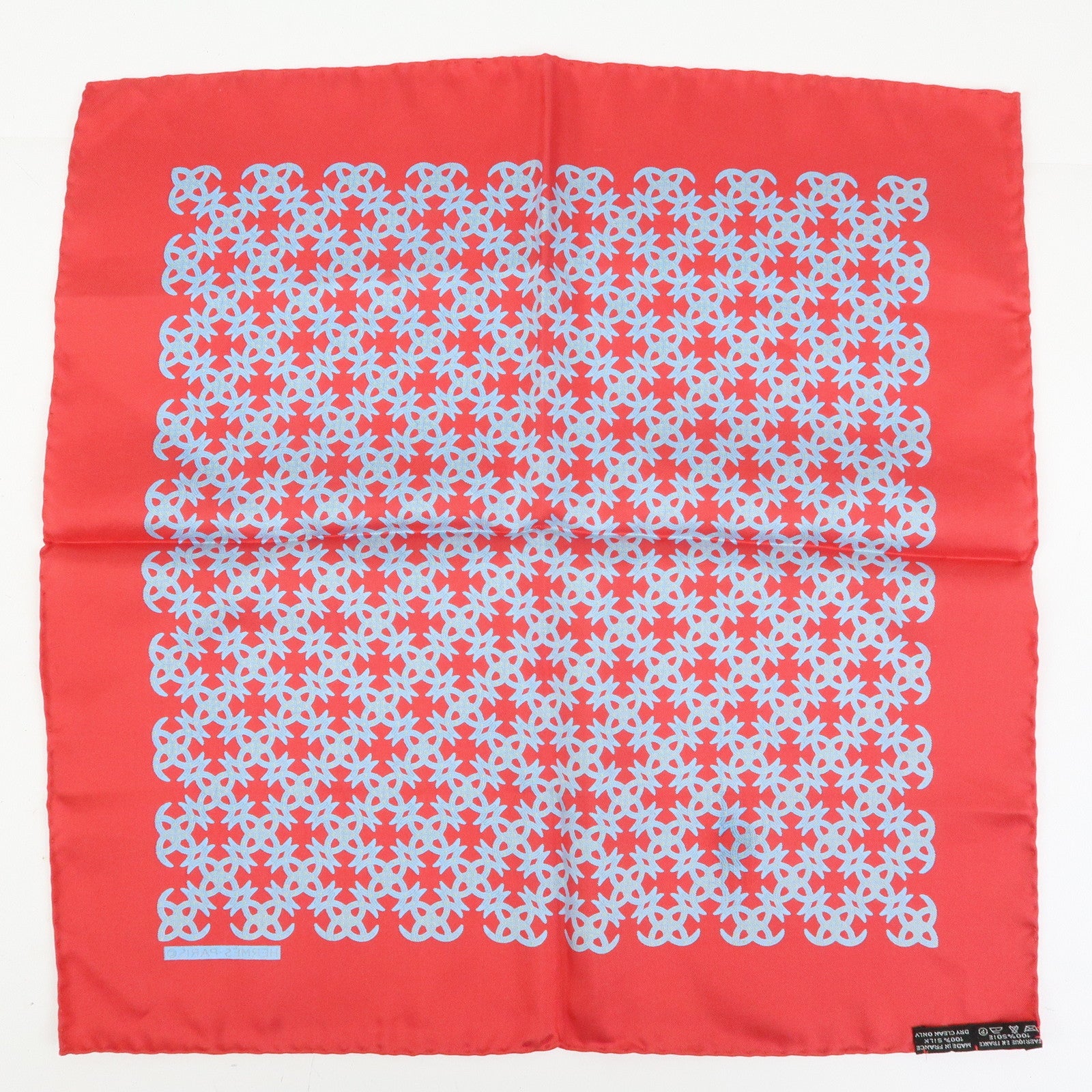 HERMES Carre 42/20 Set of 2 Silk 100% Scarf QUADRIGE Red Blue