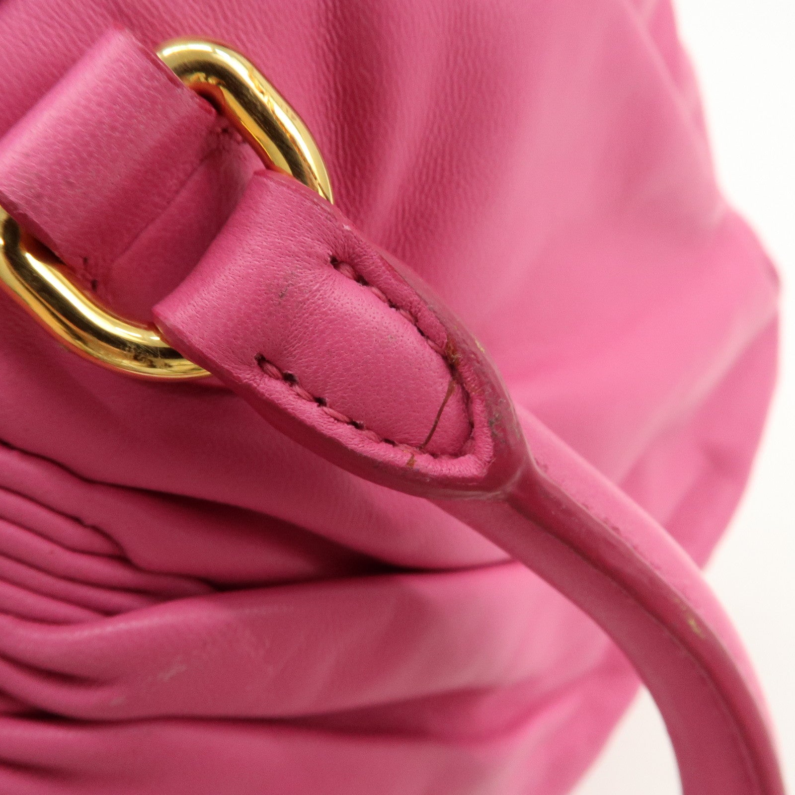 MIU MIU Logo Leather 2Way Bag Hand Bag Shoulder Bag Pink RL0048