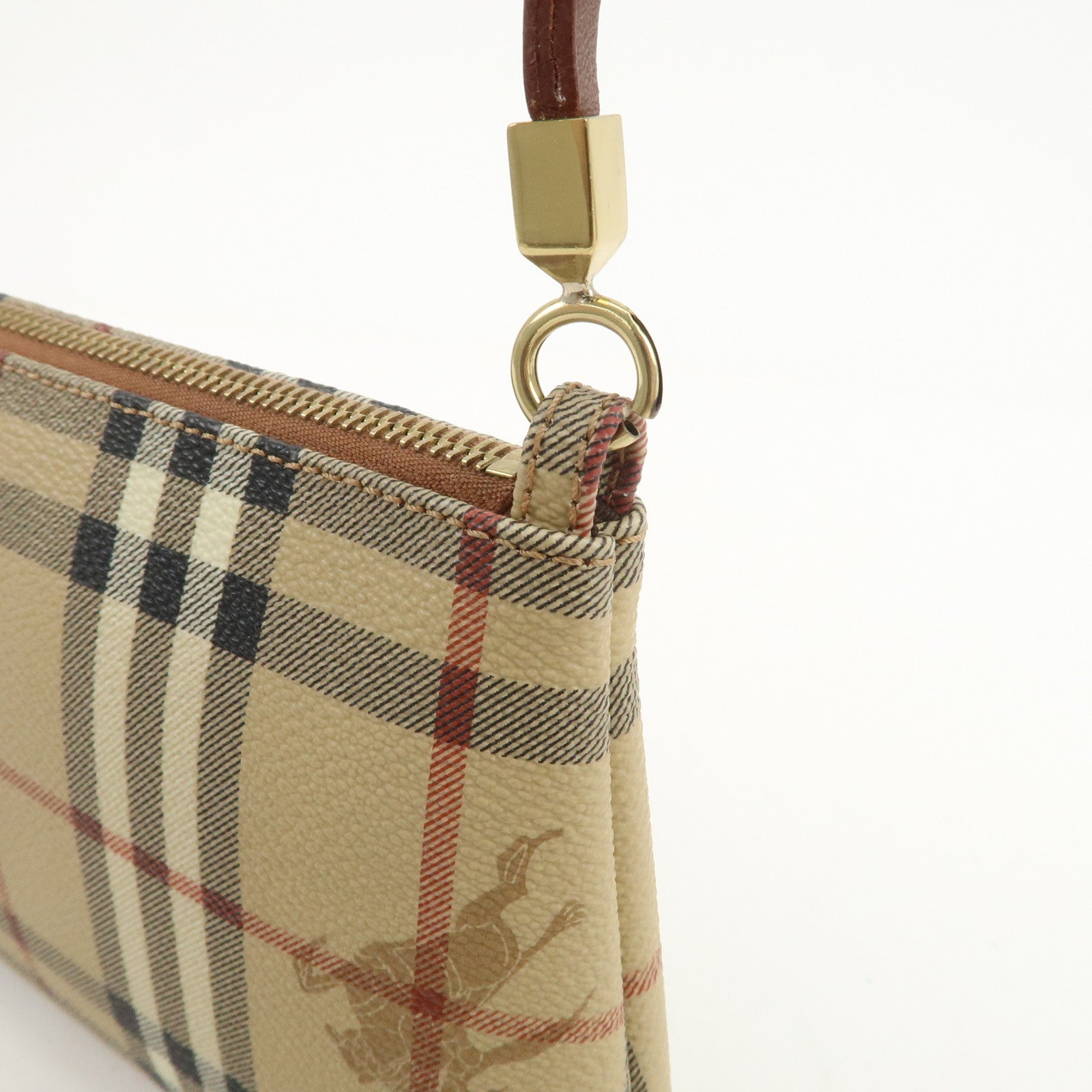 BURBERRY Nova Plaid PVC Shoulder Bag Hand Bag Beige Brown
