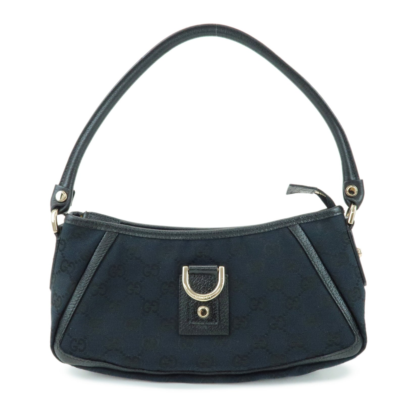 GUCCI Abbey GG Canvas Leather Pouch Shoulder Bag Hand Bag 130939