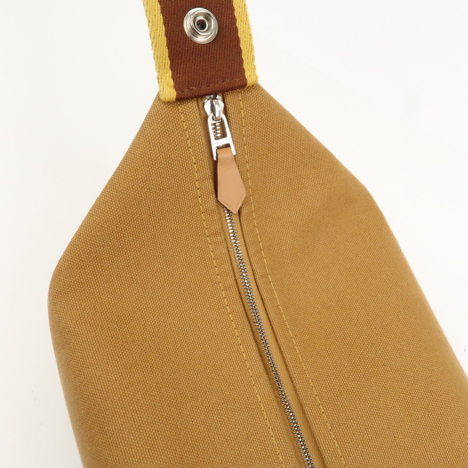 HERMES Bride A Brac GM Canvas Hand Bag Cosmetic Pouch Brown