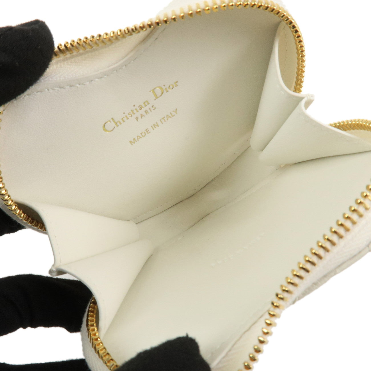 Christian Dior Canage Calf Skin Mini Chain Shoulder Bag Ivory