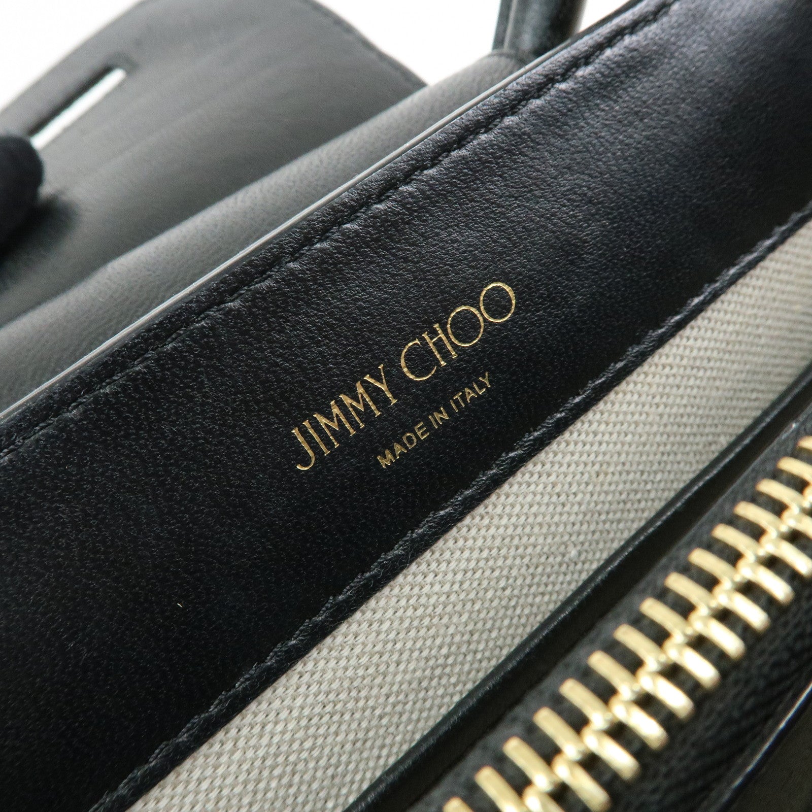 JIMMY CHOO Straw Suede Leather 2Way Bag Hand Bag Natural Black