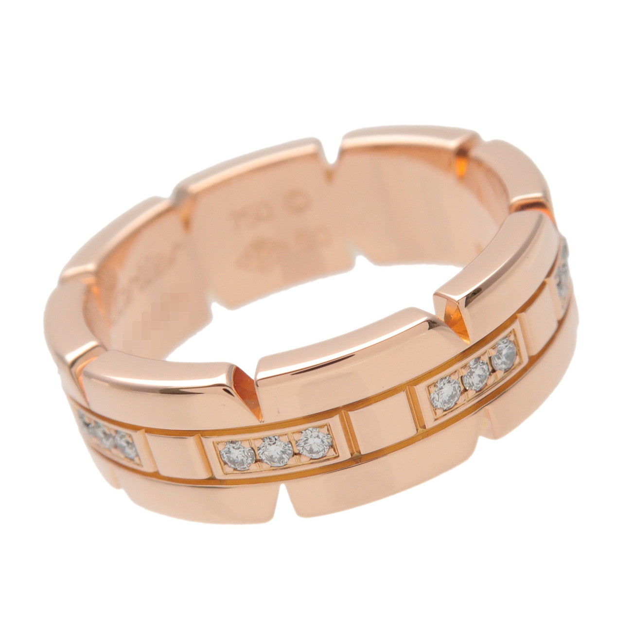 Cartier Tank Francaise Diamond Ring K18 750PG Rose Gold #50 US5.5