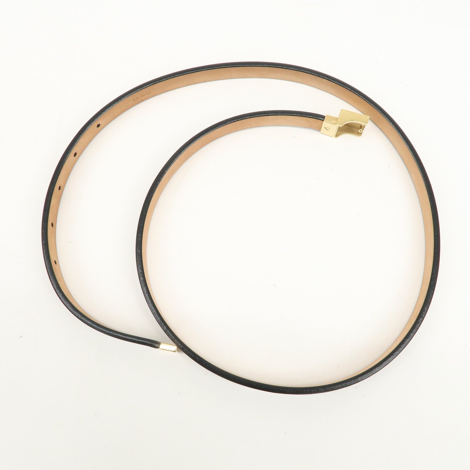 Louis Vuitton Ceinture Carre Leather Belt Black Gold