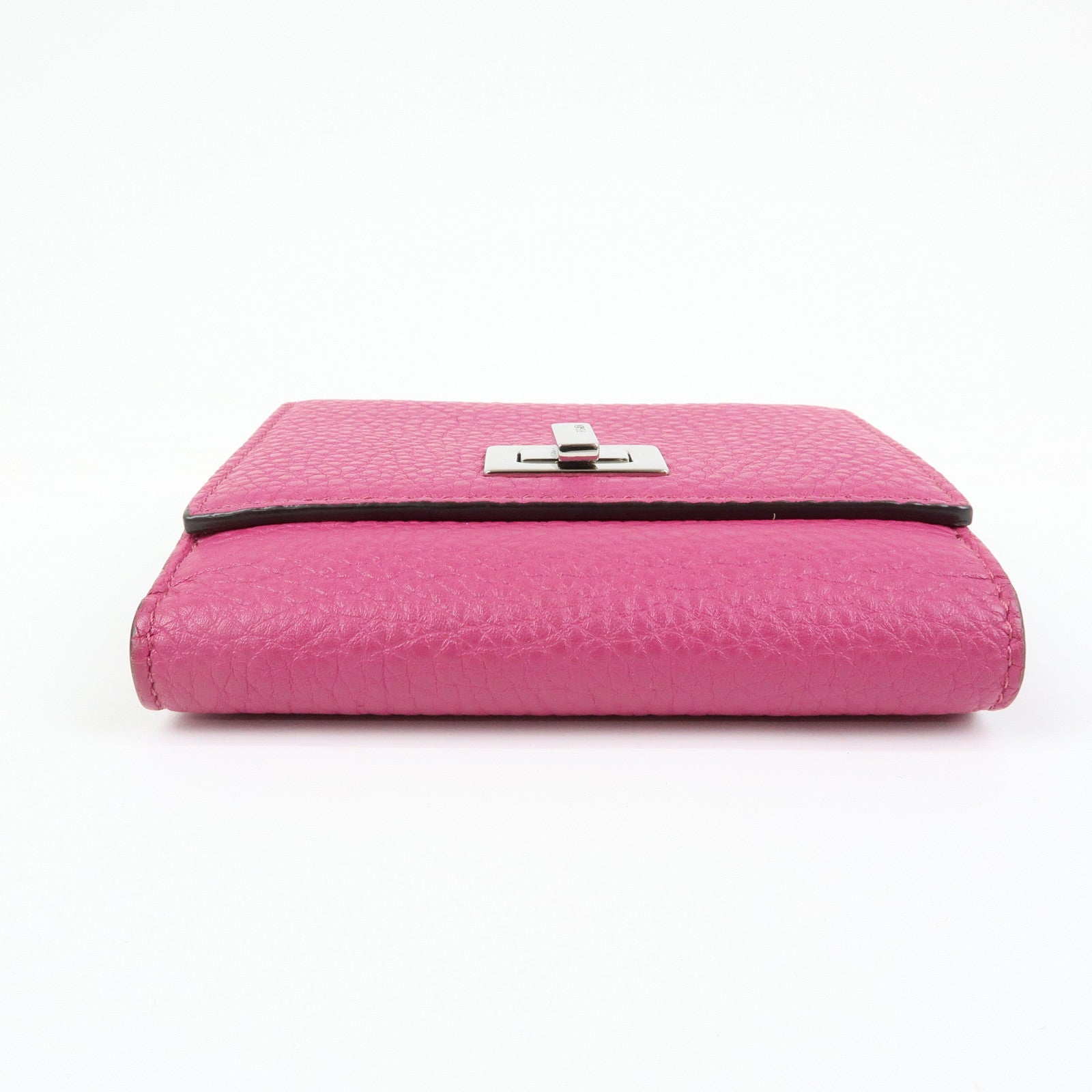 FENDI Peekaboo Leather Bi-fold Compact Wallet Pink 8M0438