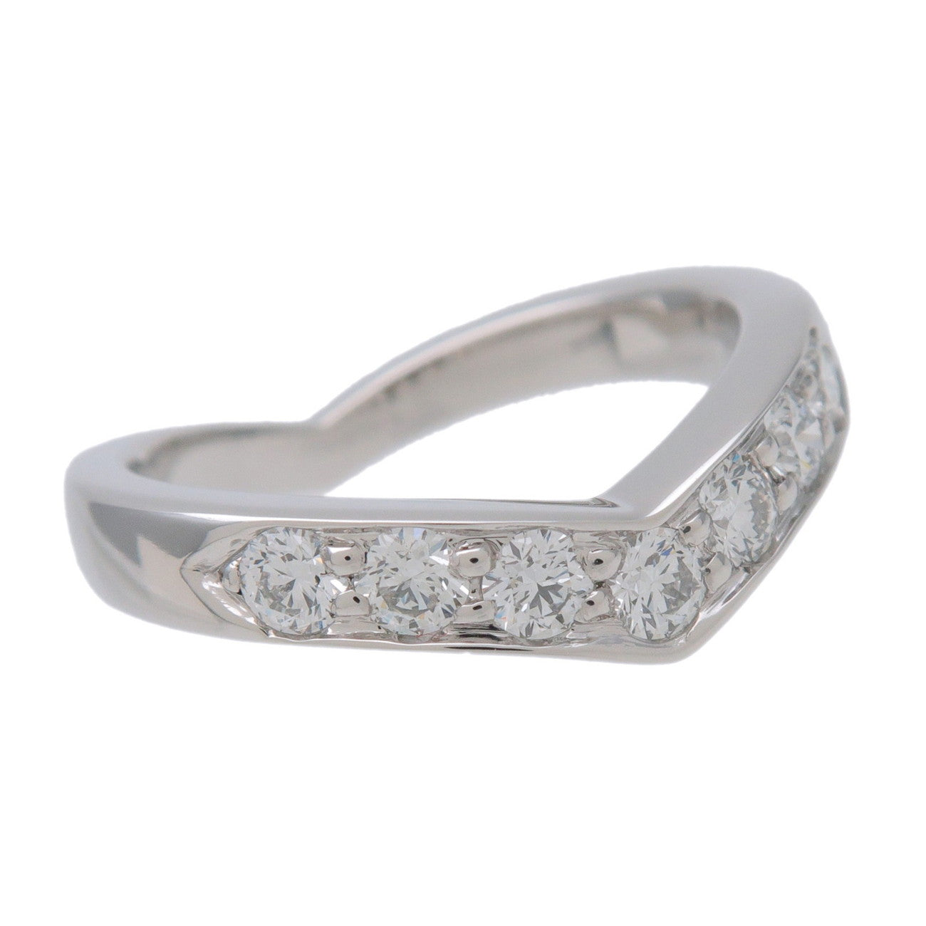 Tiffany & Co V Band Diamond Ring PT950 Platinum US3.5-4 EU46 HK7.5