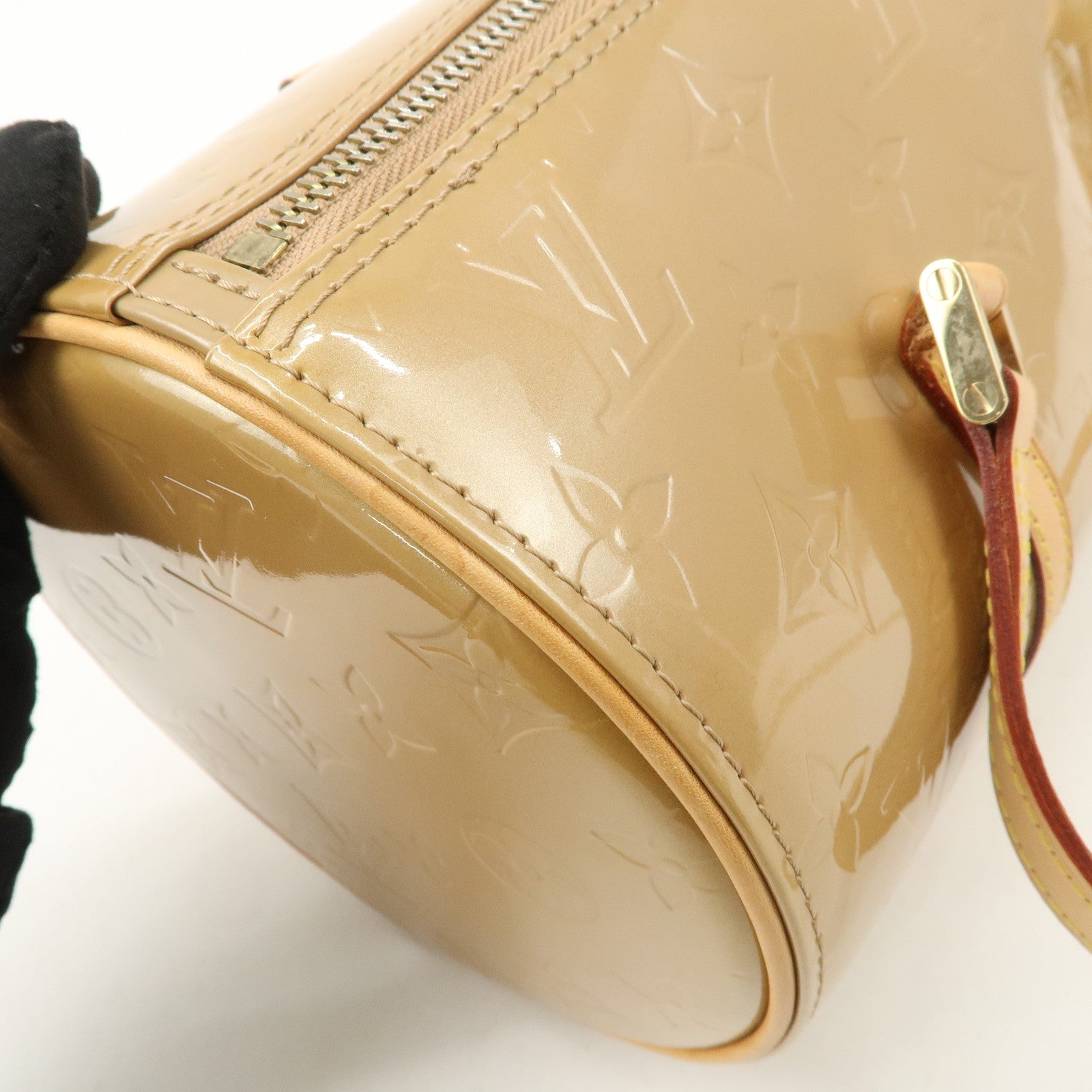 Louis Vuitton Monogram Vernis Bedford Hand Bag Beige M91329 Used