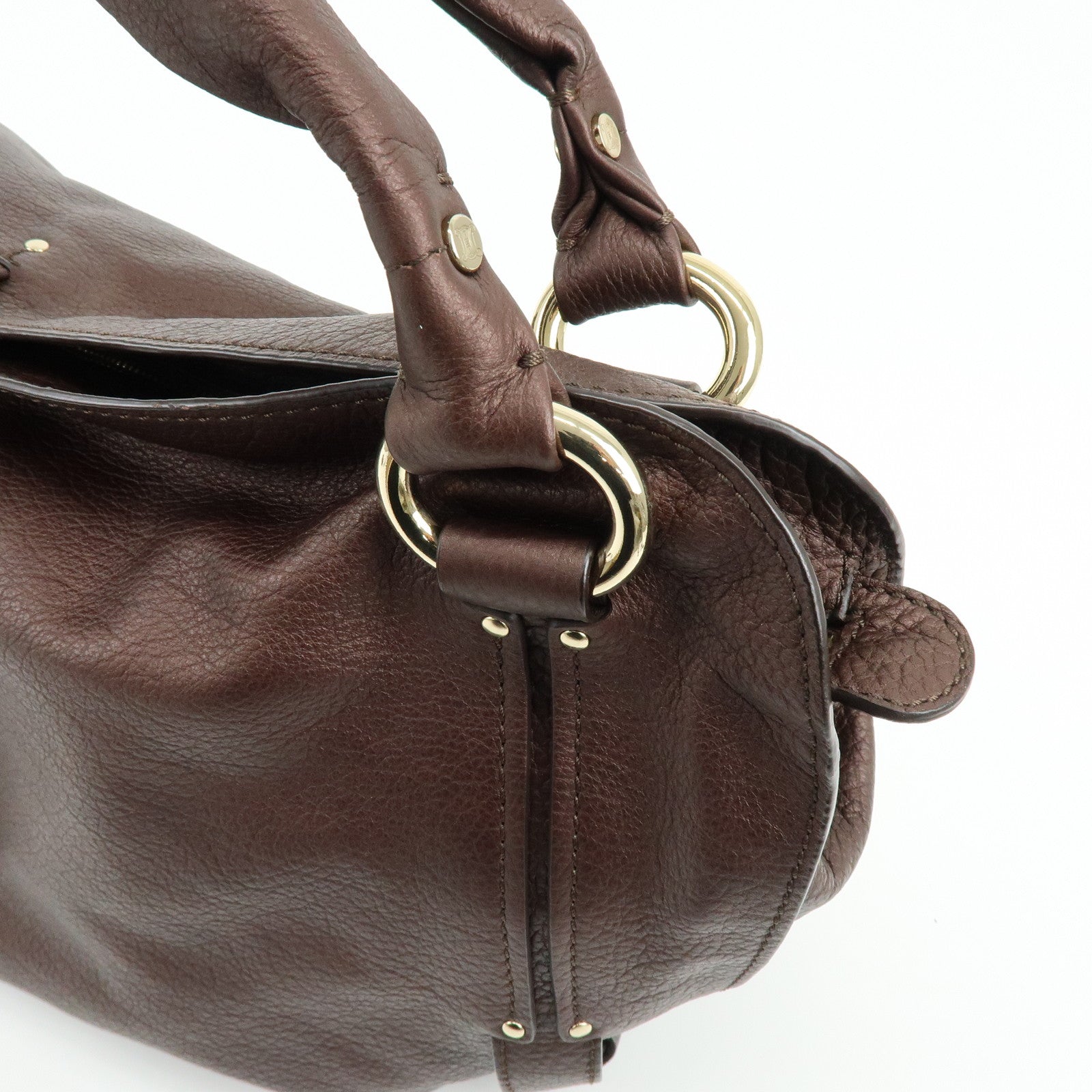 CELINE Leather Bittersweet Shoulder Bag Hand Bag Bronze