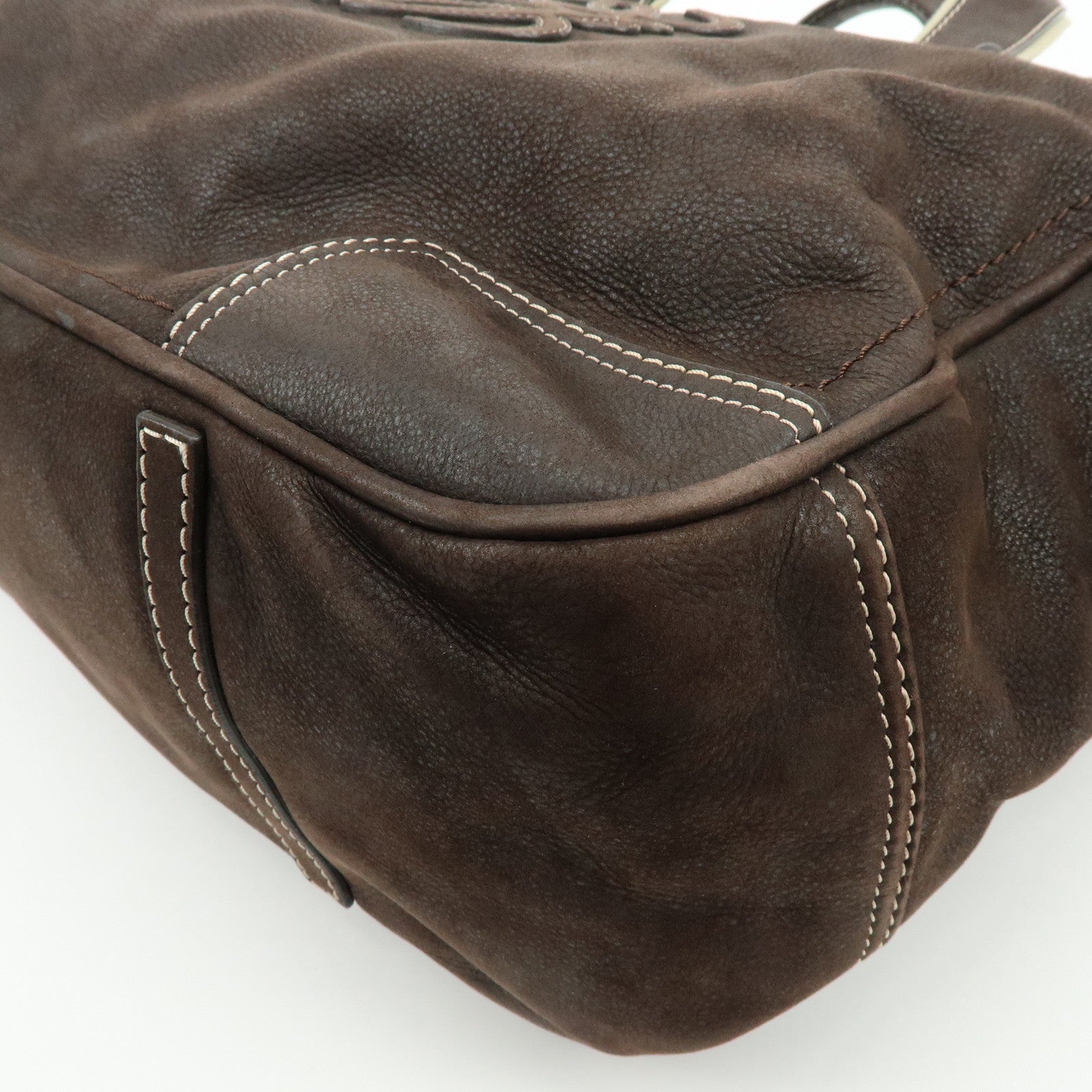 LOEWE Anagram Leather 2Way Bag Boston Bag Shoulder Bag Brown