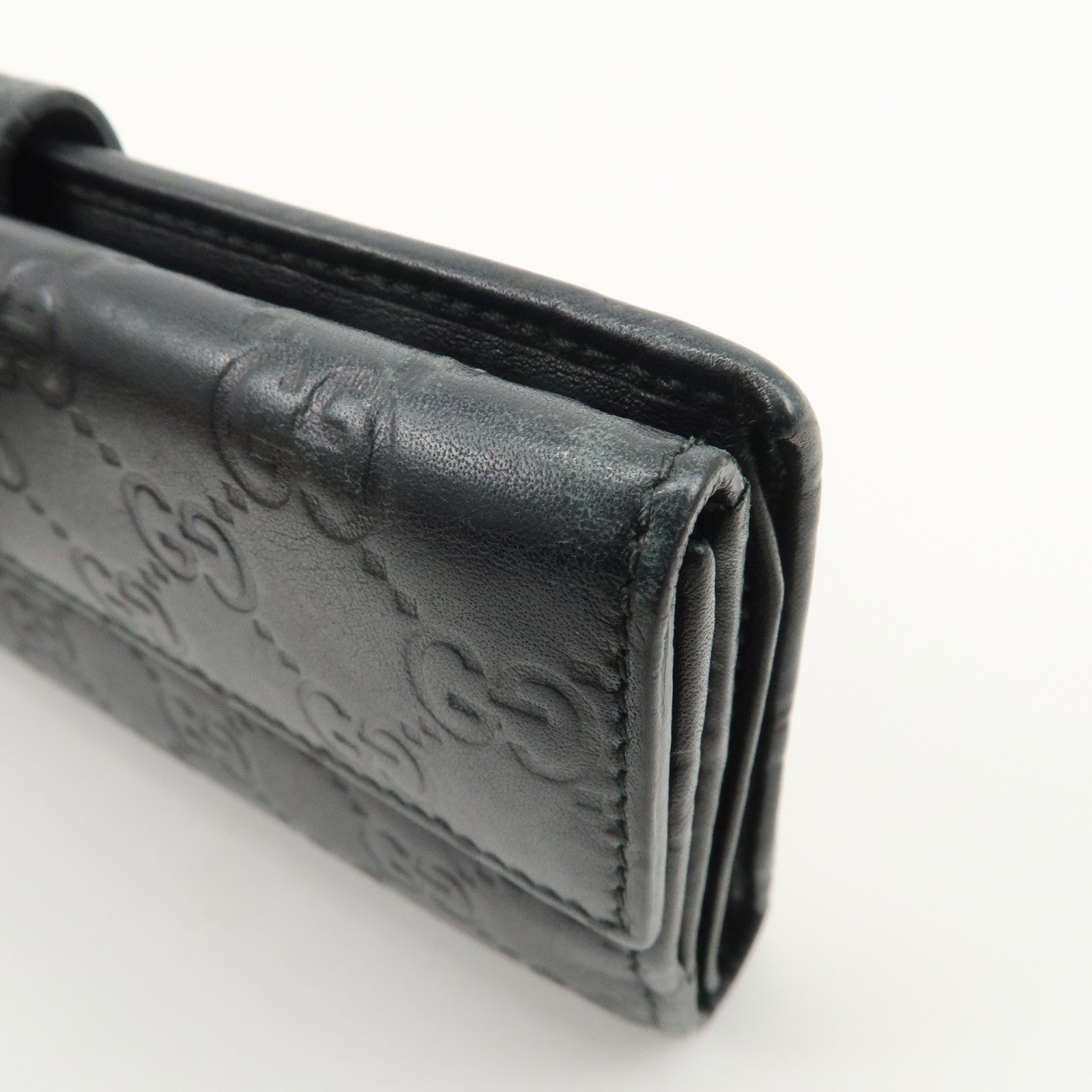 GUCCI Guccissima Lovely Heart W Hook Long Wallet Black 203550