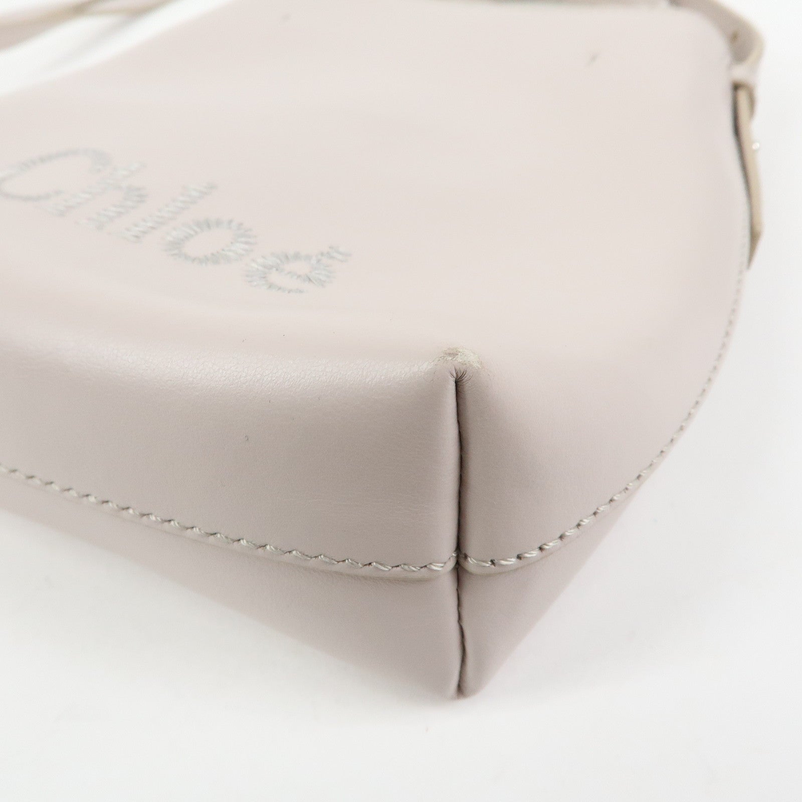 Chloe Sense Micro Leather 2Way Bag Shoulder Bag Hand Bag Pink Beige