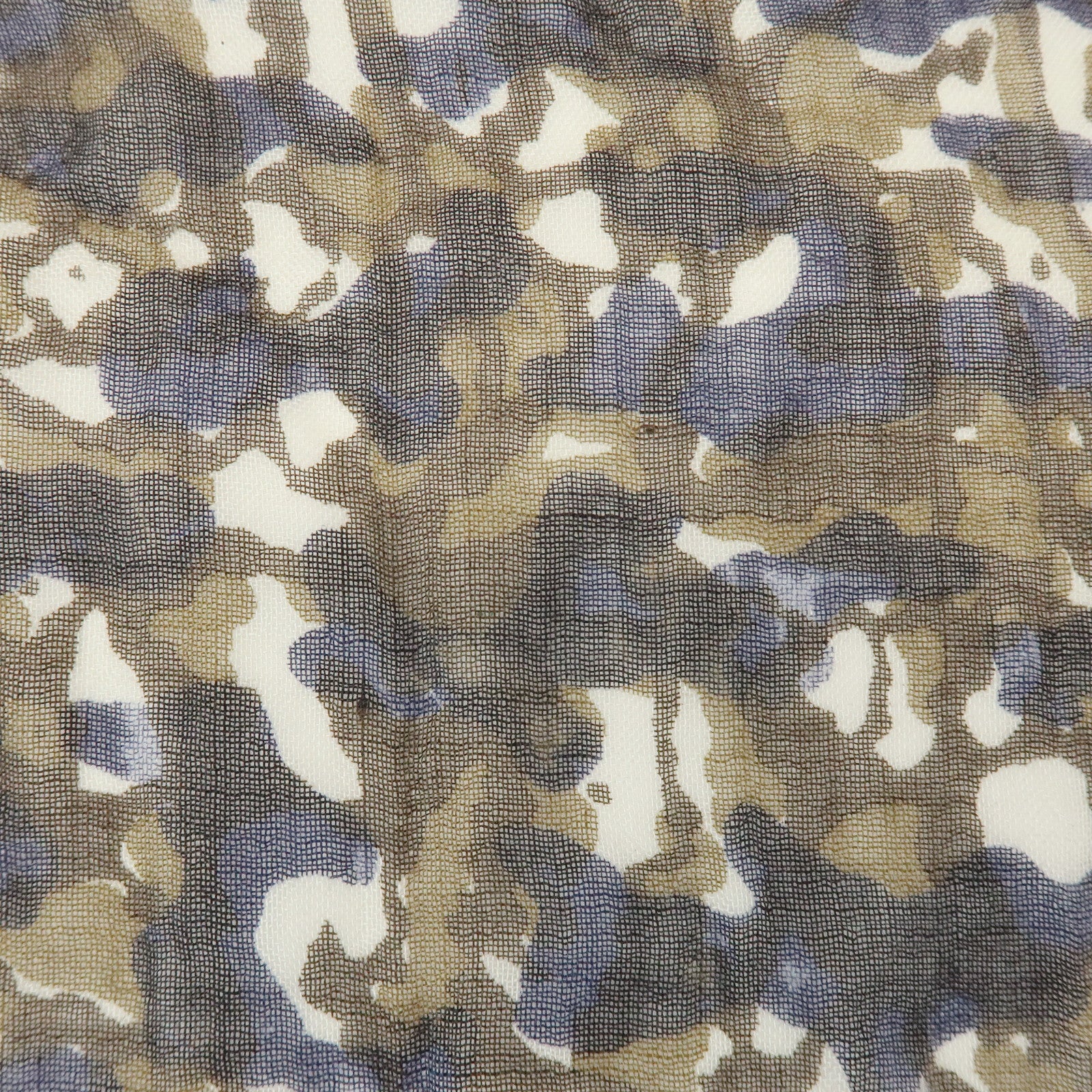 Louis Vuitton Cashmere Silk Scarf Shawl Camouflage Khaki M75136