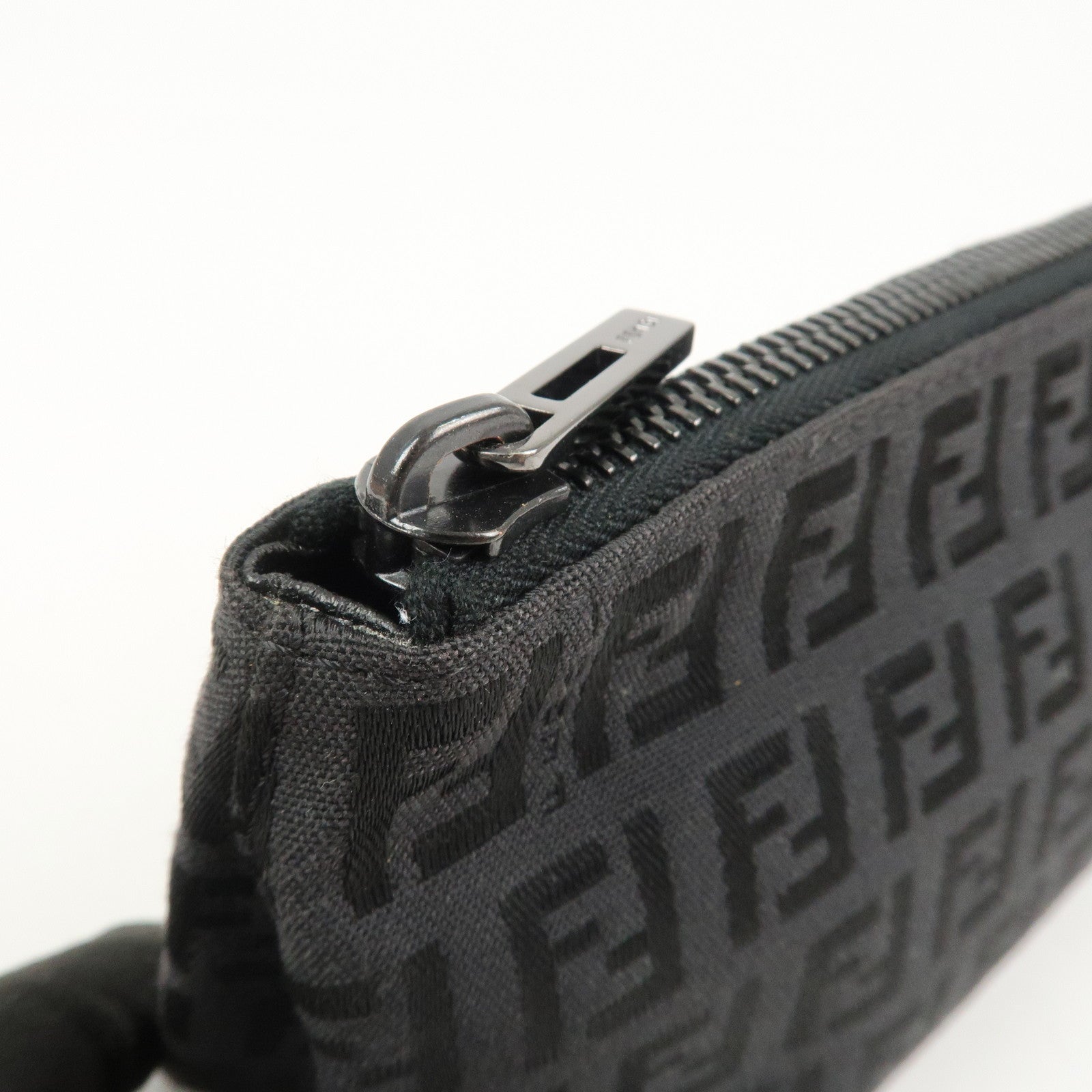 FENDI Set Of 2 Leather Zucchino Canvas Pouch Pink 8N0036 7N0038