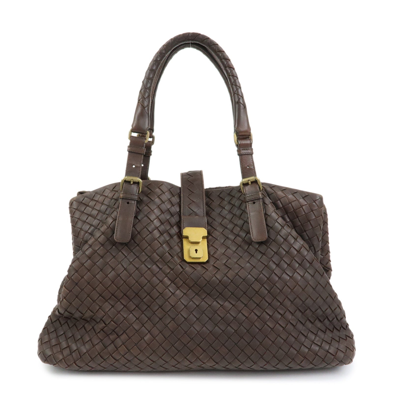BOTTEGA VENETA Intrecciato Leather Tote Bag Hand Bag Brown