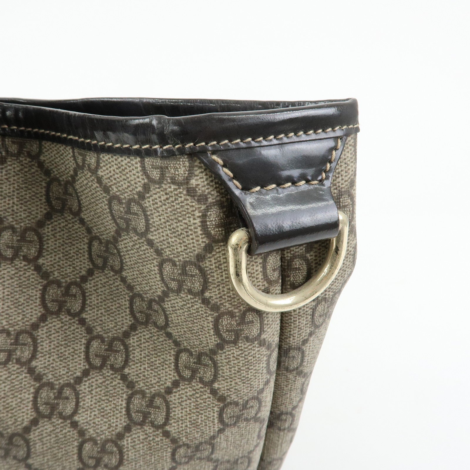 GUCCI GG Supreme Patent Leather Tote Bag Shoulder Bag 197953
