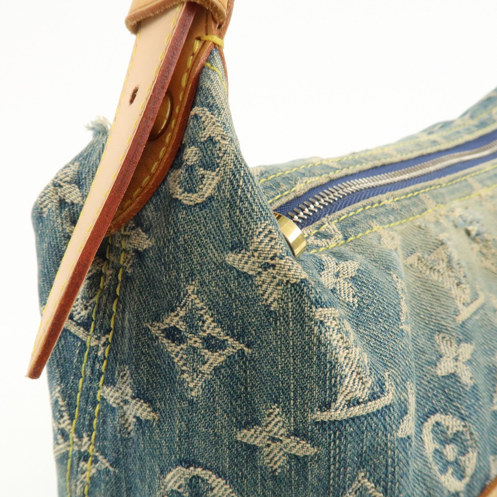 Louis Vuitton Monogram Denim Baggy GM Shoulder Bag Blue M95048