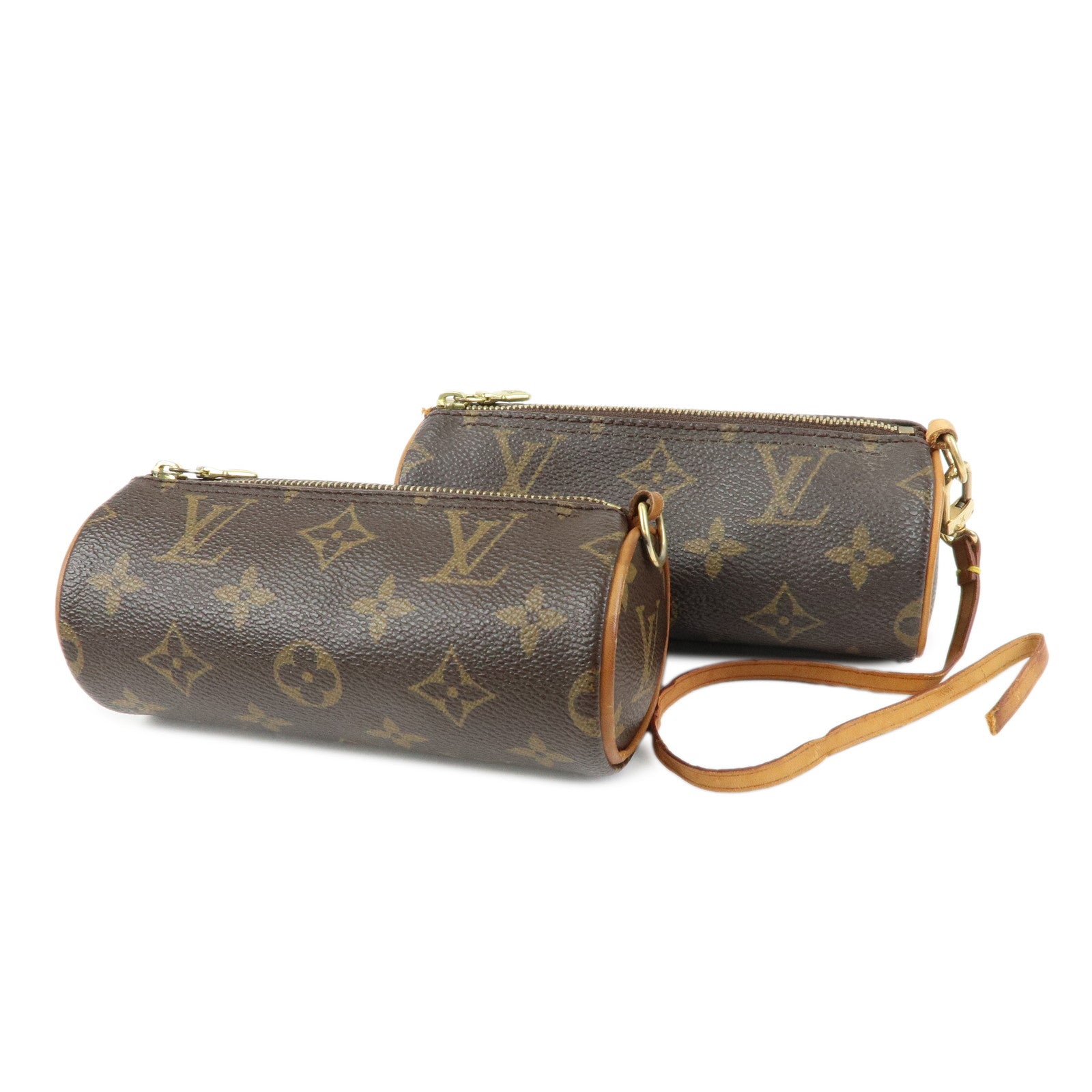 Louis Vuitton Monogram Set of 2 Pouch for Papillon Bag Brown Used