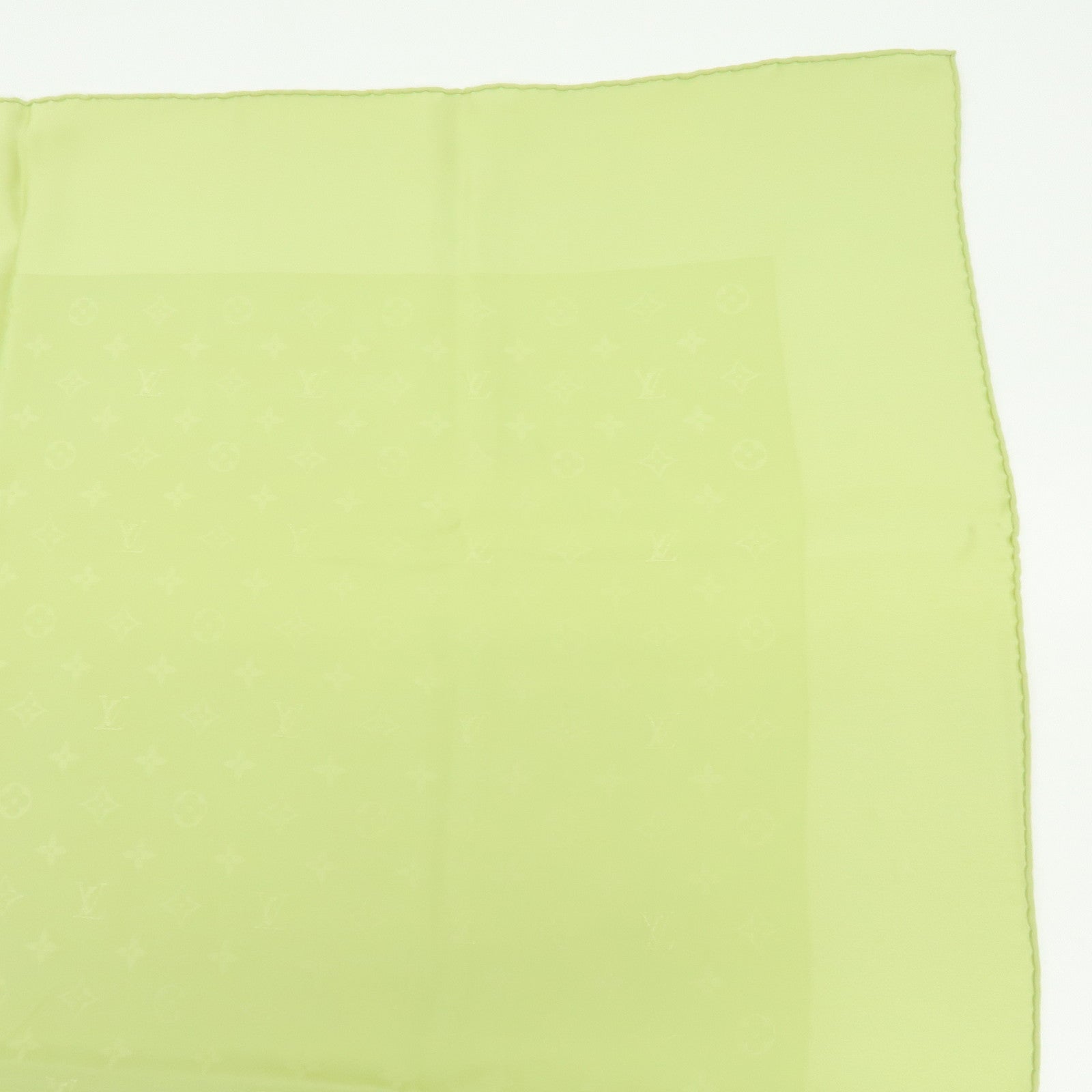 Louis Vuitton Monogram Silk 100% Scarf Shawl Light Green