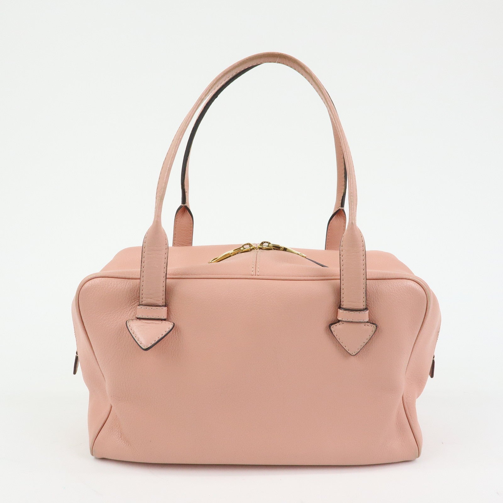 LOEWE Heritage Logo Leather Boston Bag Shoulder Bag Pink