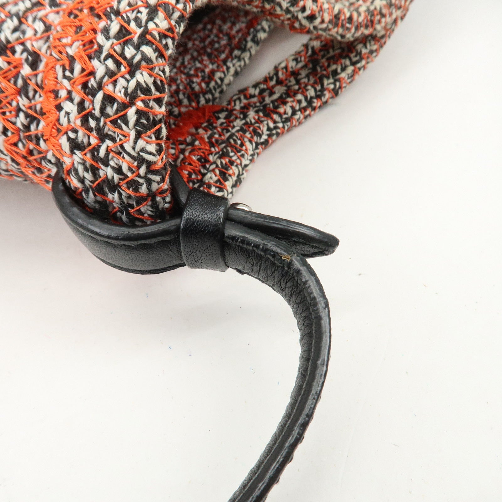 BALENCIAGA Zigzagger Canvas Leather 2Way Hand Bag Orange Black