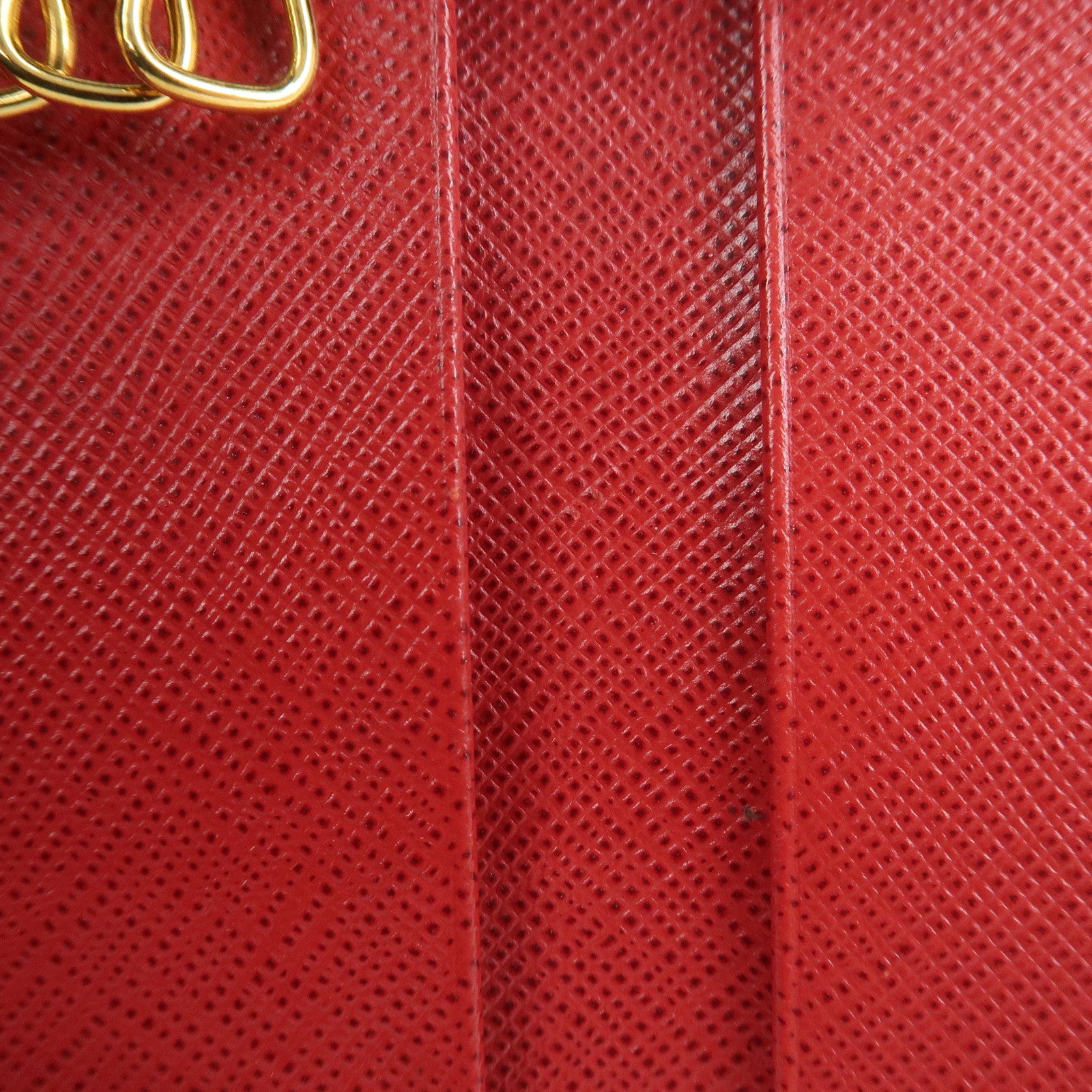 PRADA Logo Saffiano Leather Key Case Key Holder Red 11BG222