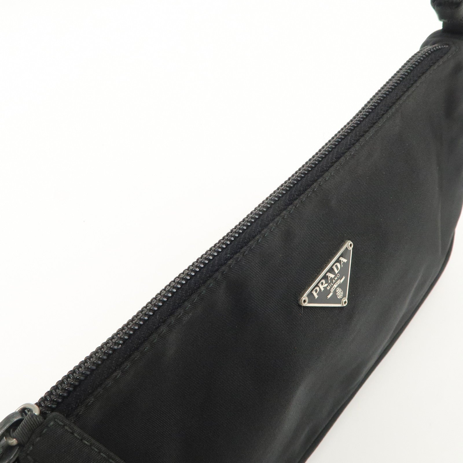 PRADA Triangle Logo Nylon Pouch Hand Bag Cosmetic Pouch Purse MV633
