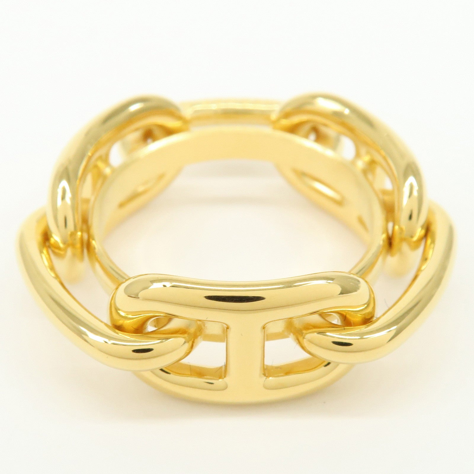 HERMES Scarf Ring 90 Legato Chaine d'Ancre Enchainee Gold