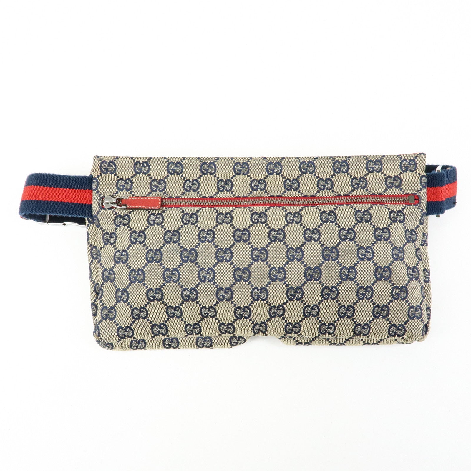 GUCCI Sherry GG Canvas Leather Waist Bag Crossbody Bag 28566