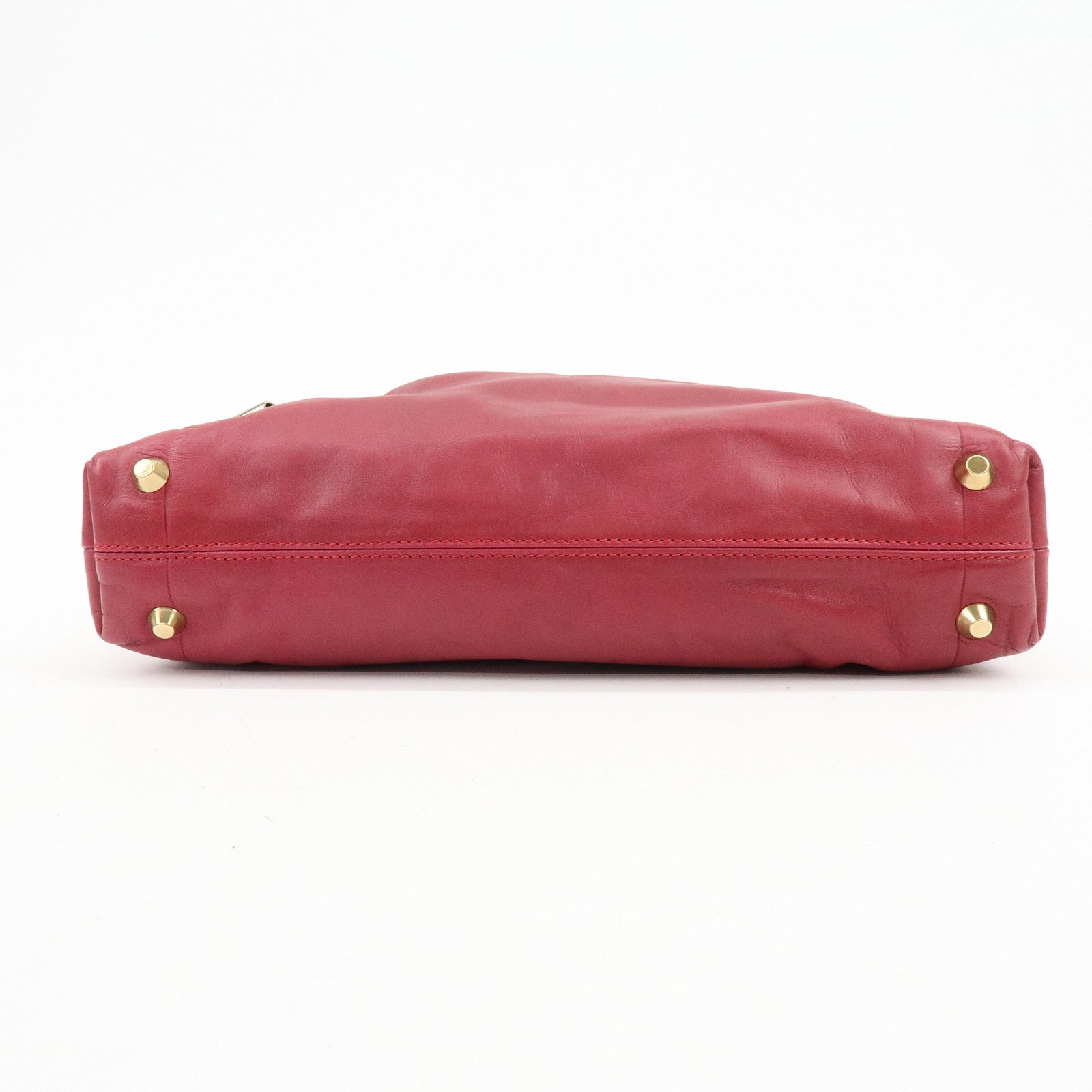 Chloe Victoria Leather 2Way Bag Shoulder Bag Hand Bag Red