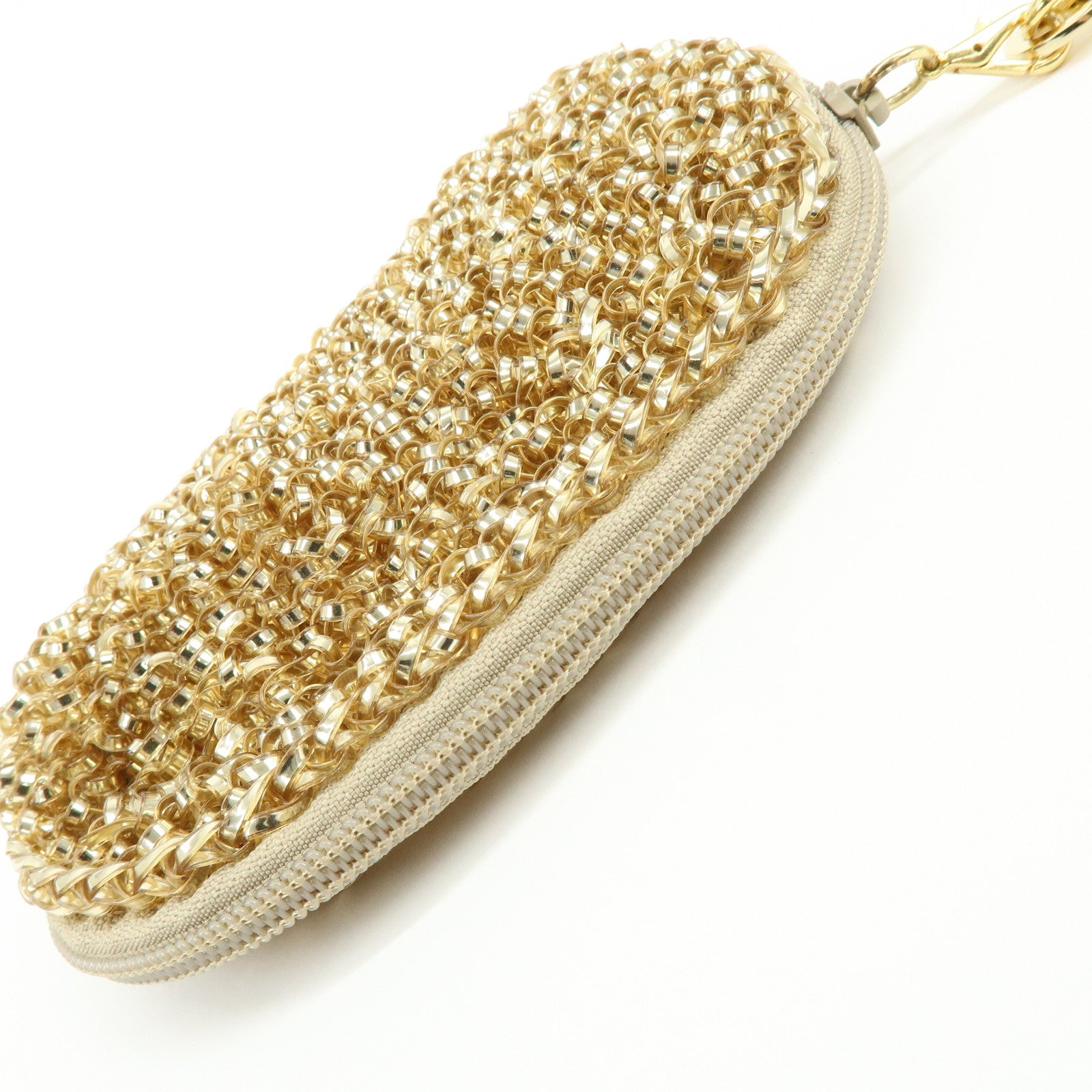 ANTEPRIMA Set of 4 PVC Wire Hand Bag Pouch Bag Charm Silver Gold